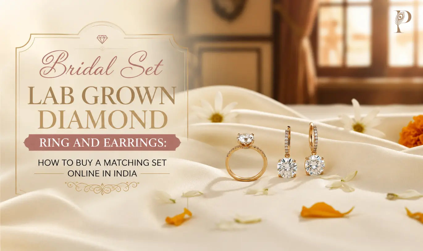 Bridal Set Lab Grown Diamond Ring and Earrings: How to Buy a Matching Set Online in India