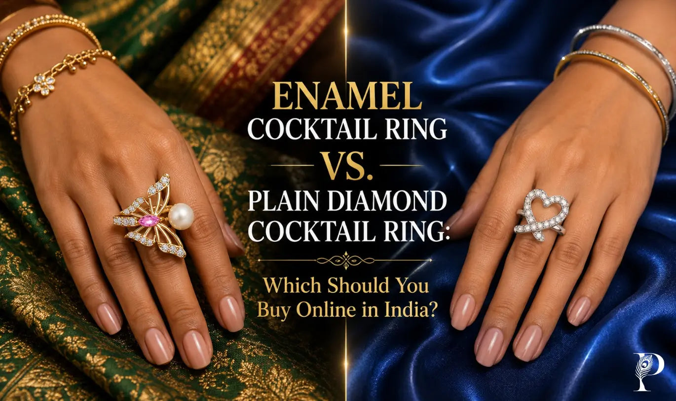 Enamel Cocktail Ring vs Plain Diamond Cocktail Ring: Which Should You Buy Online in India?