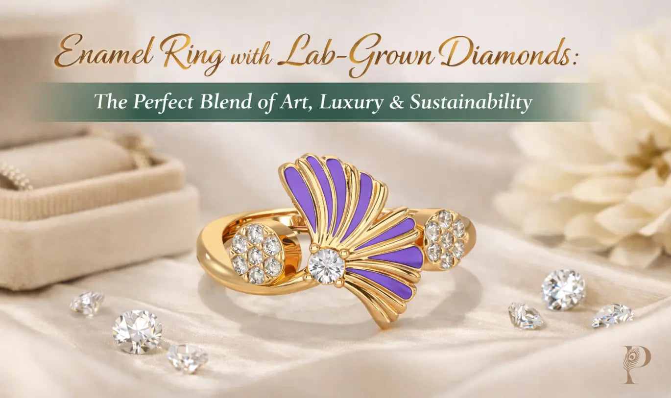 Enamel Ring with Lab-Grown Diamonds: The Perfect Blend of Art, Luxury & Sustainability by Prachha