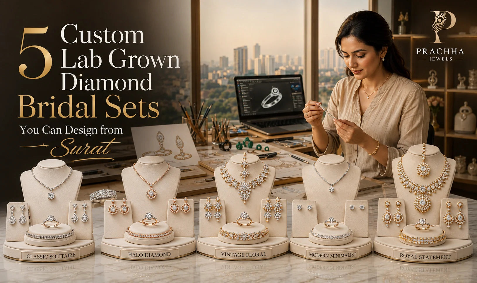 5 Custom Lab Grown Diamond Bridal Sets You Can Design from Surat