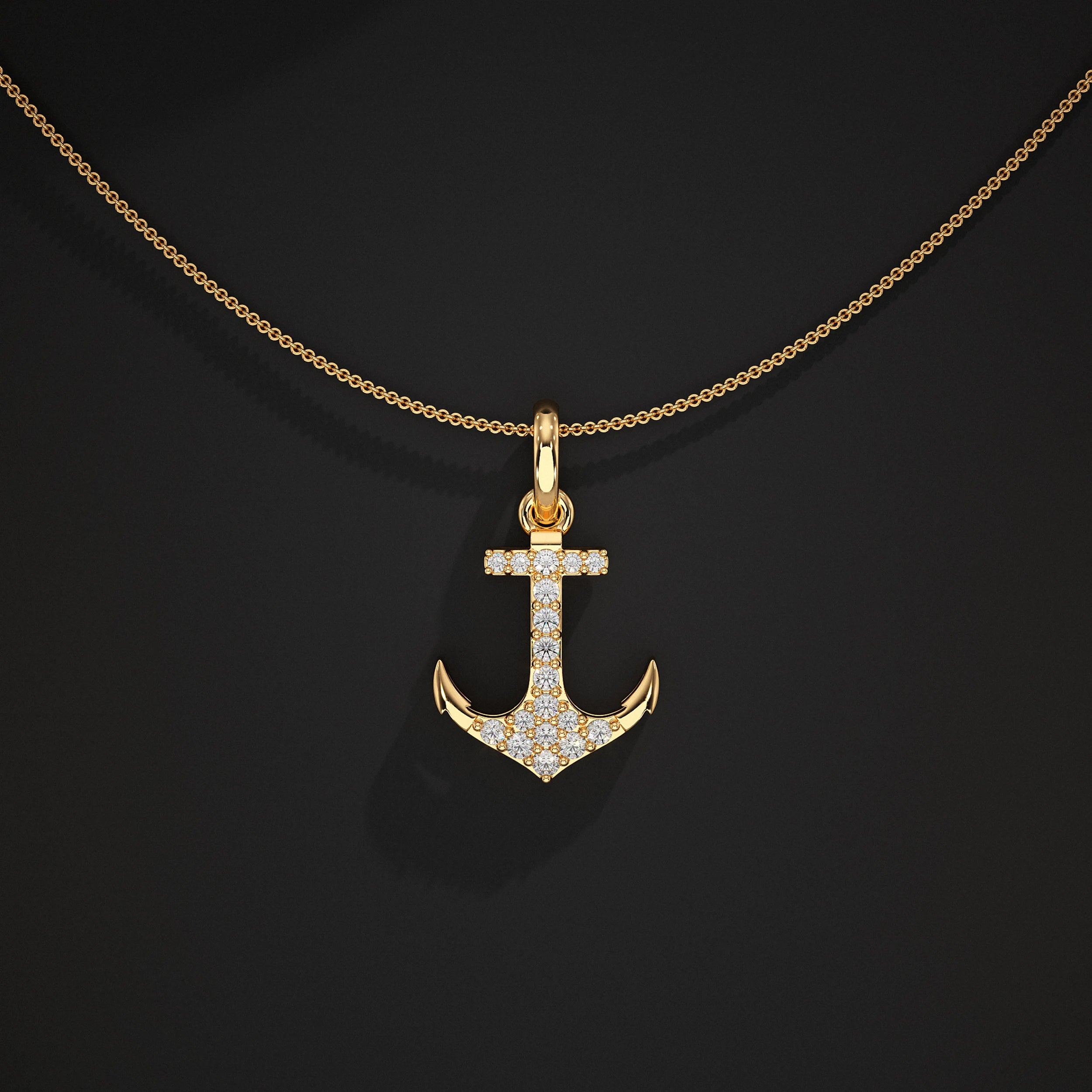Anchor Lab Grown Diamond Pendants For Men`s
