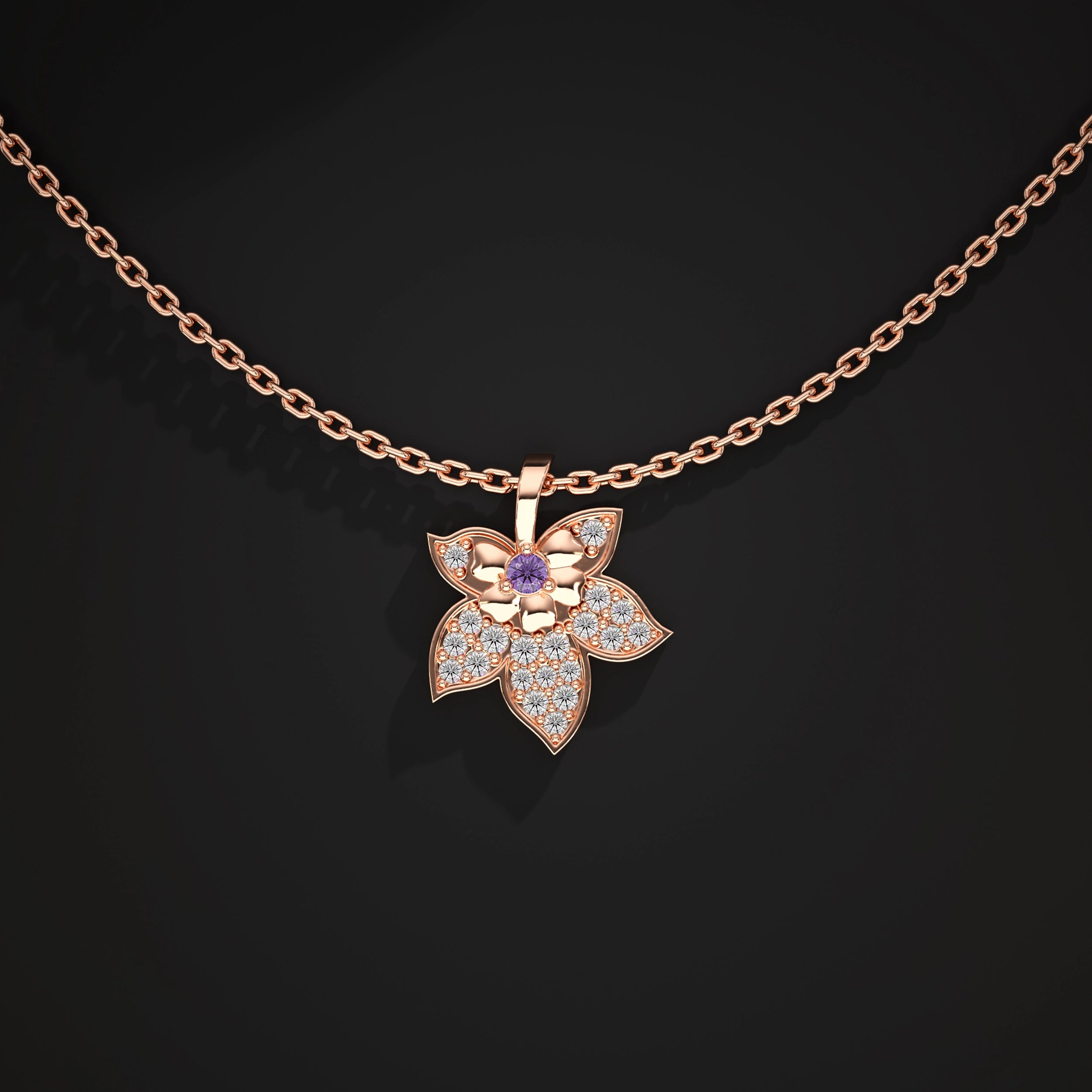 Leaf Lab Diamond Pendant