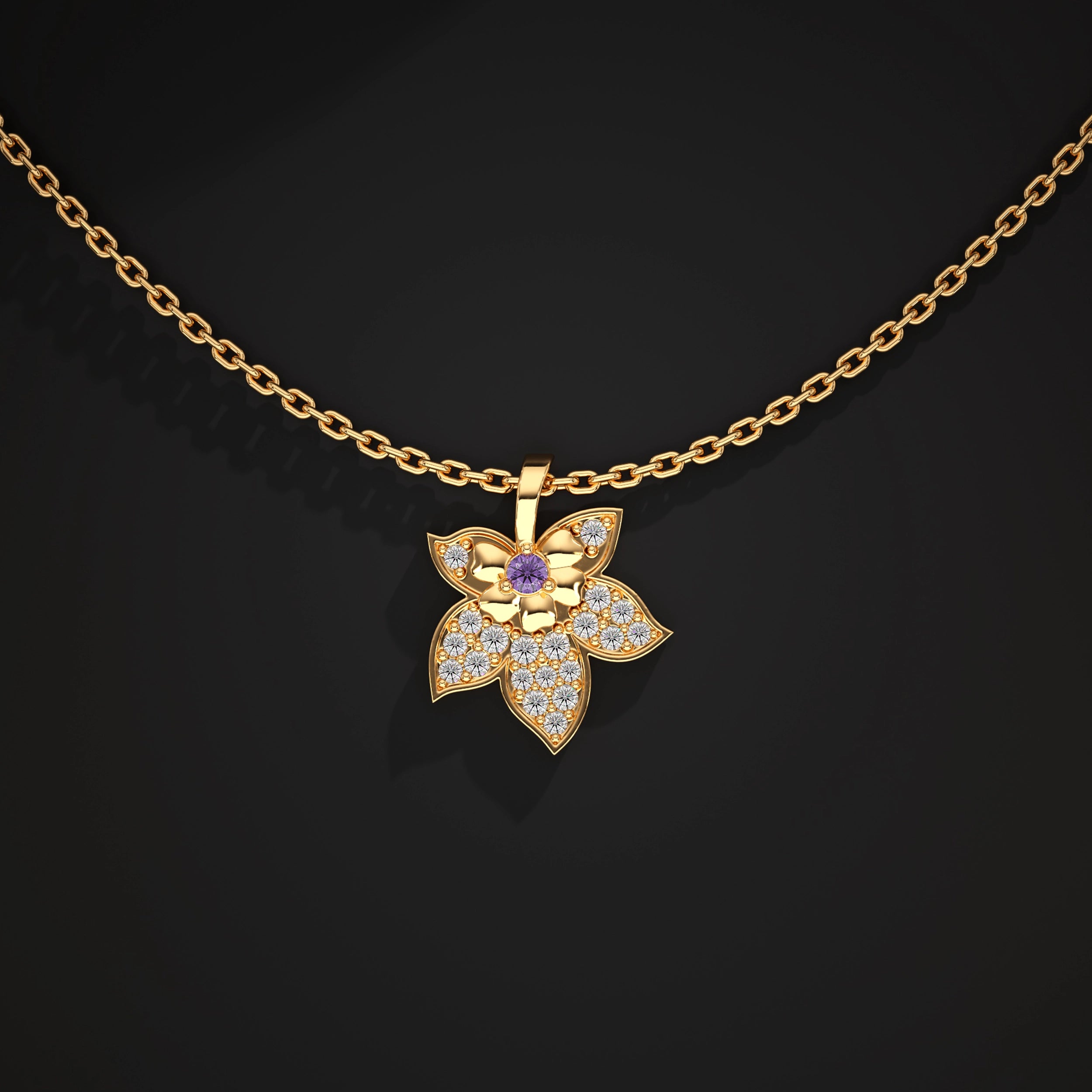 Leaf Lab Diamond Pendant