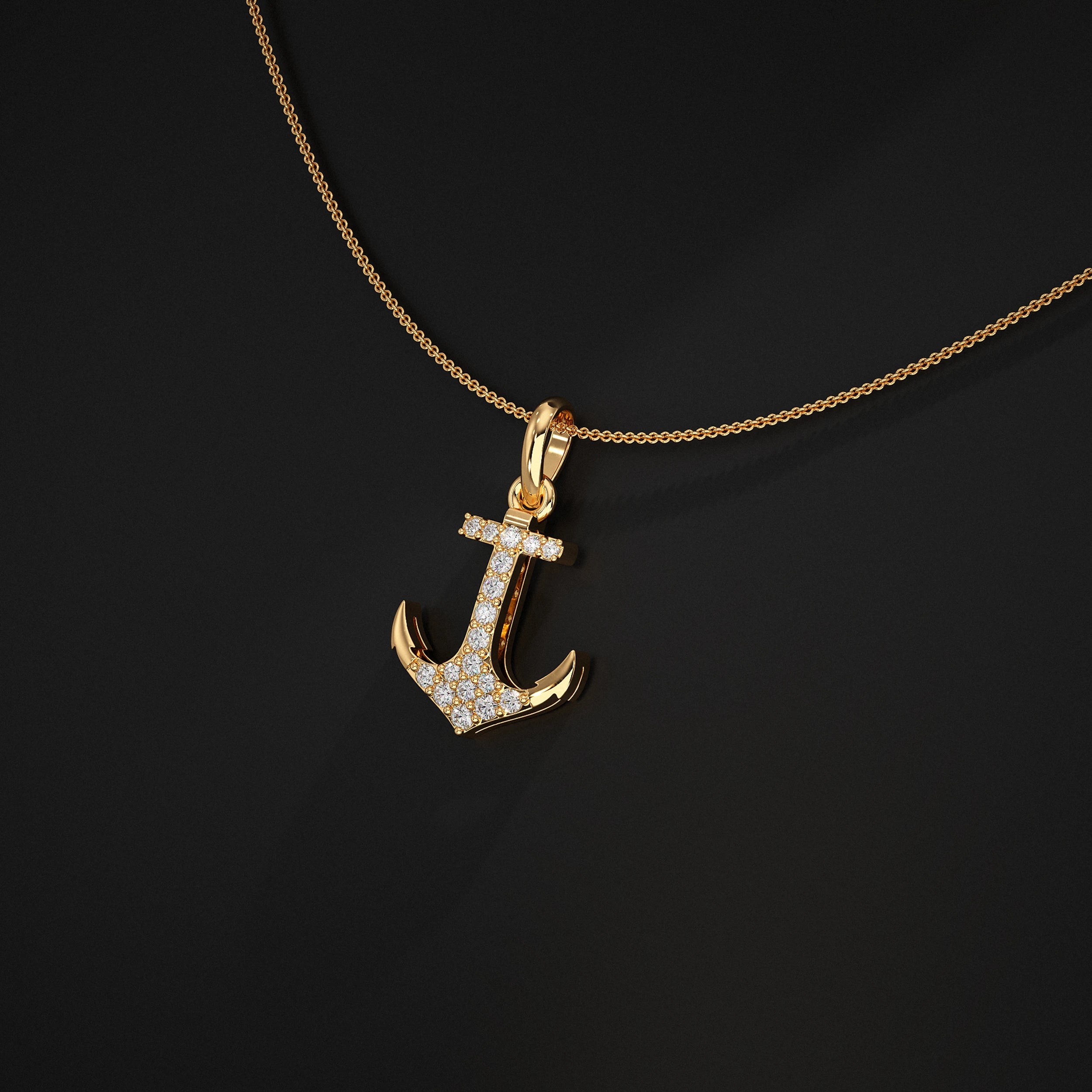 Anchor Lab Grown Diamond Pendants For Men`s