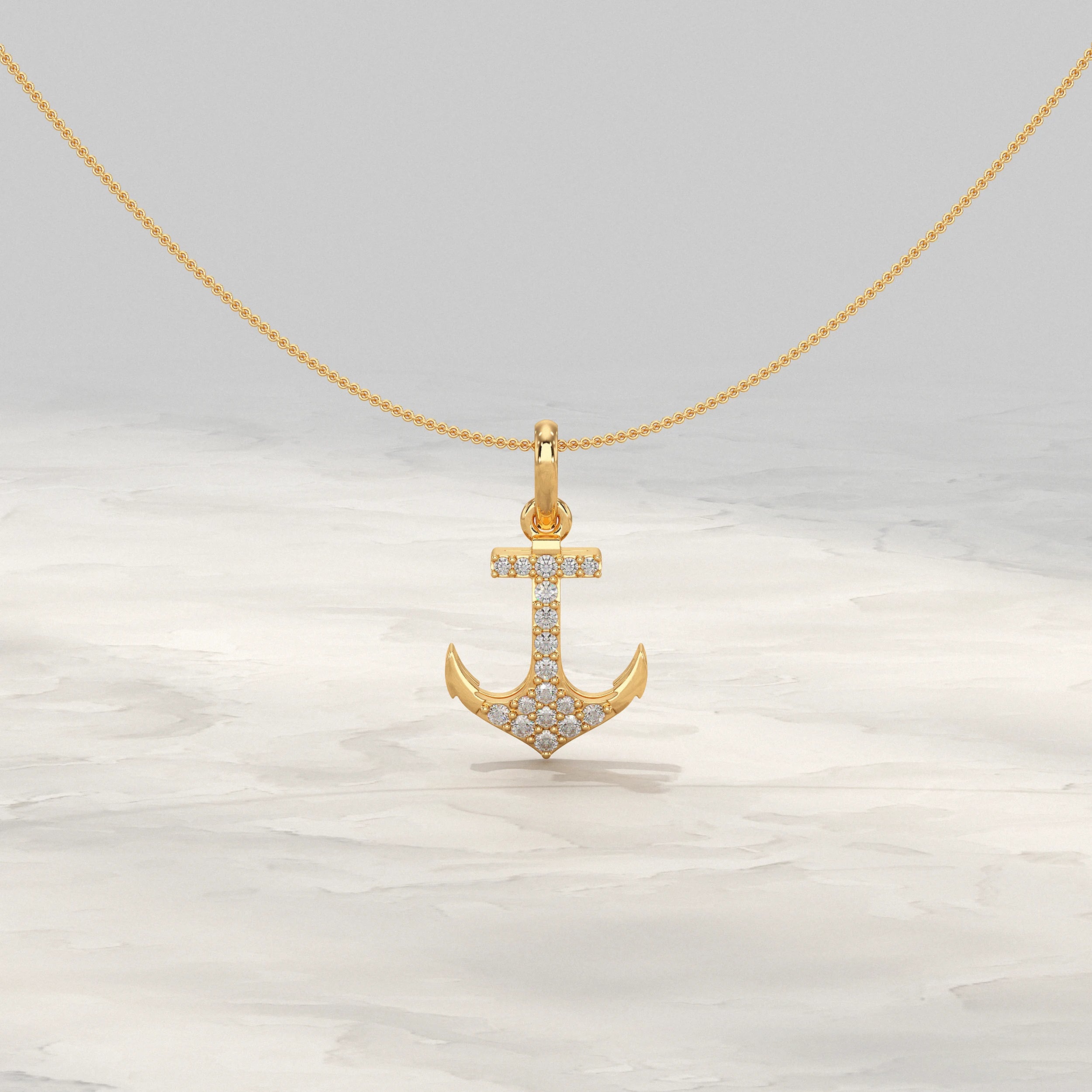 Anchor Lab Grown Diamond Pendants For Men`s