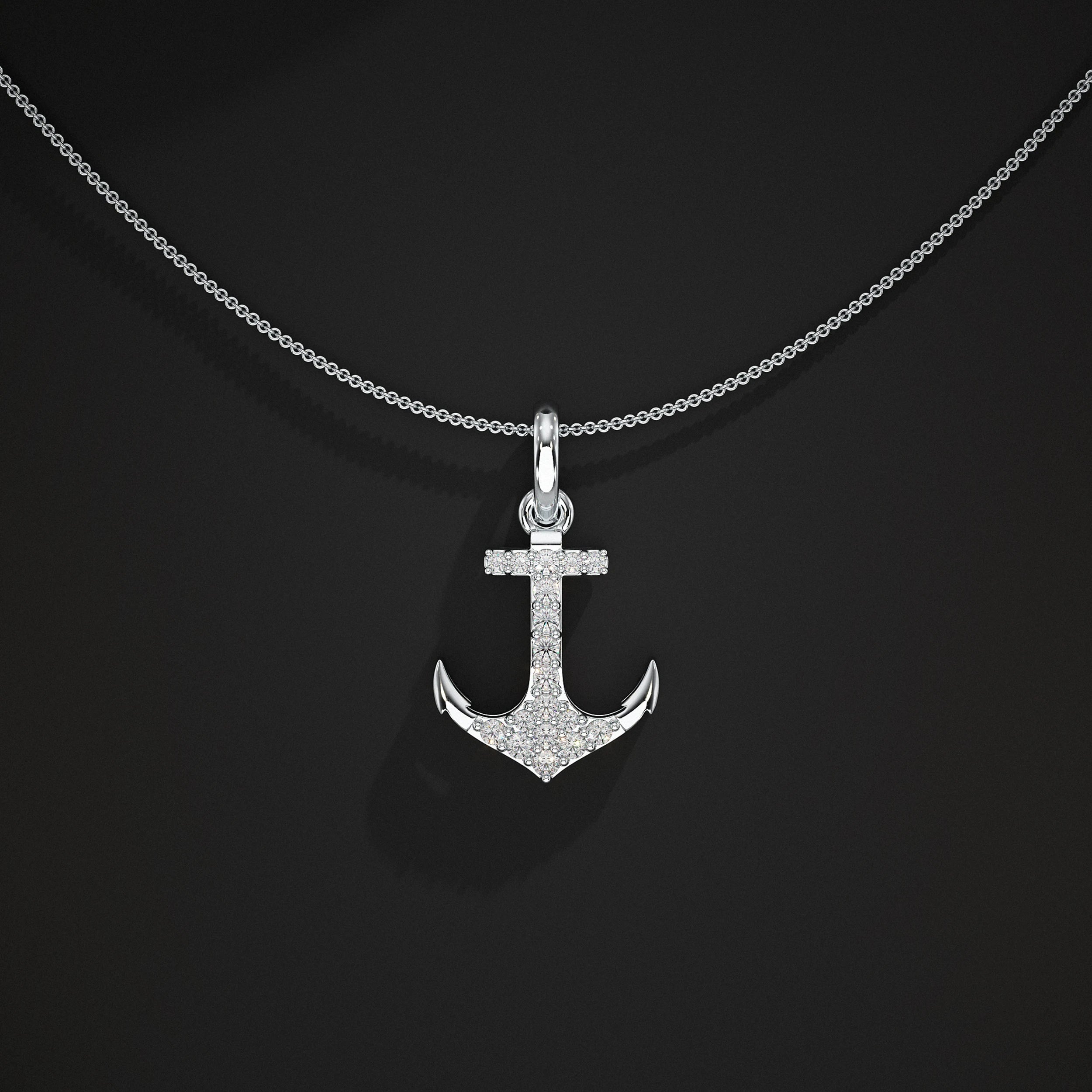 Anchor Lab Grown Diamond Pendants For Men`s