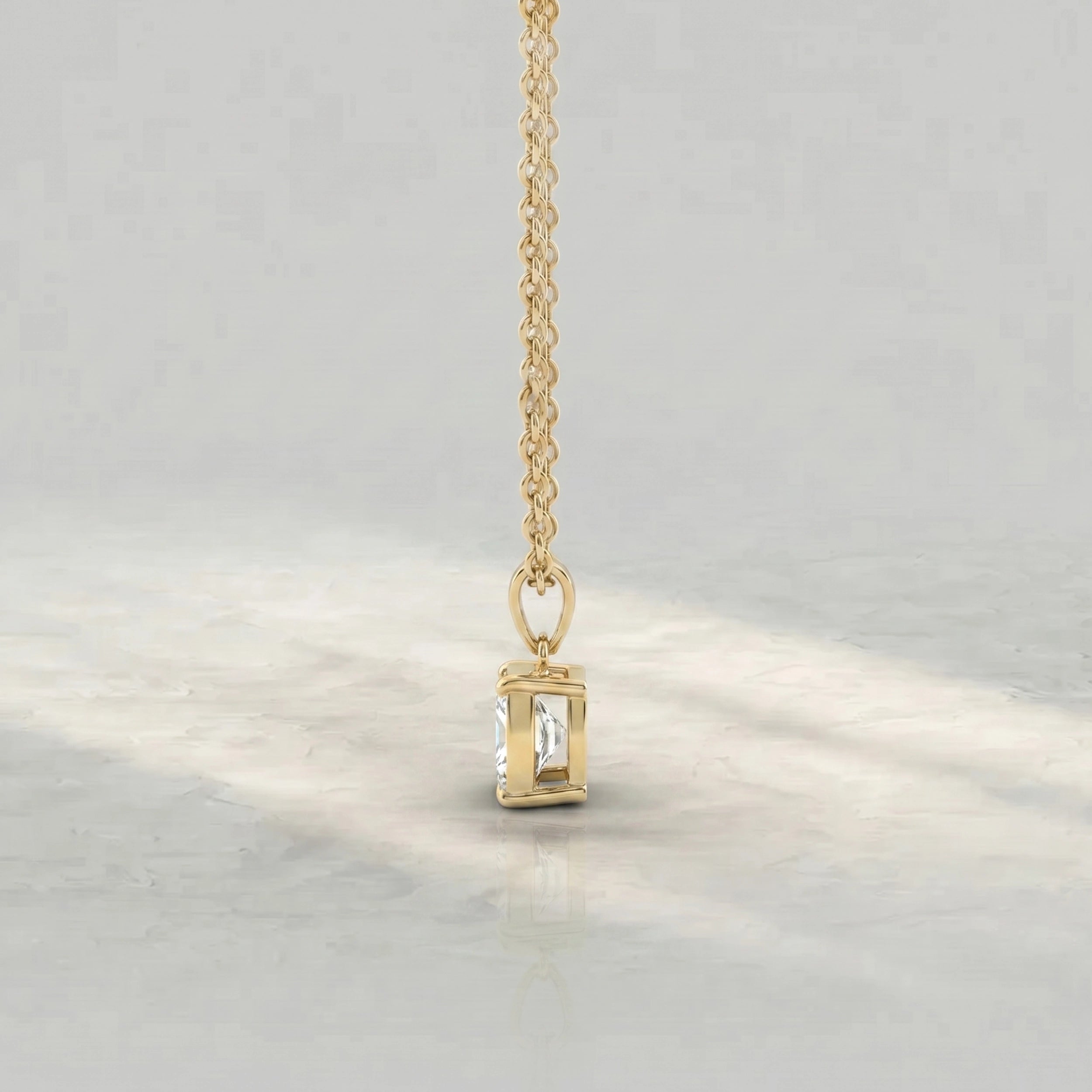Asscher Cut Diamond Solitaire Pendant