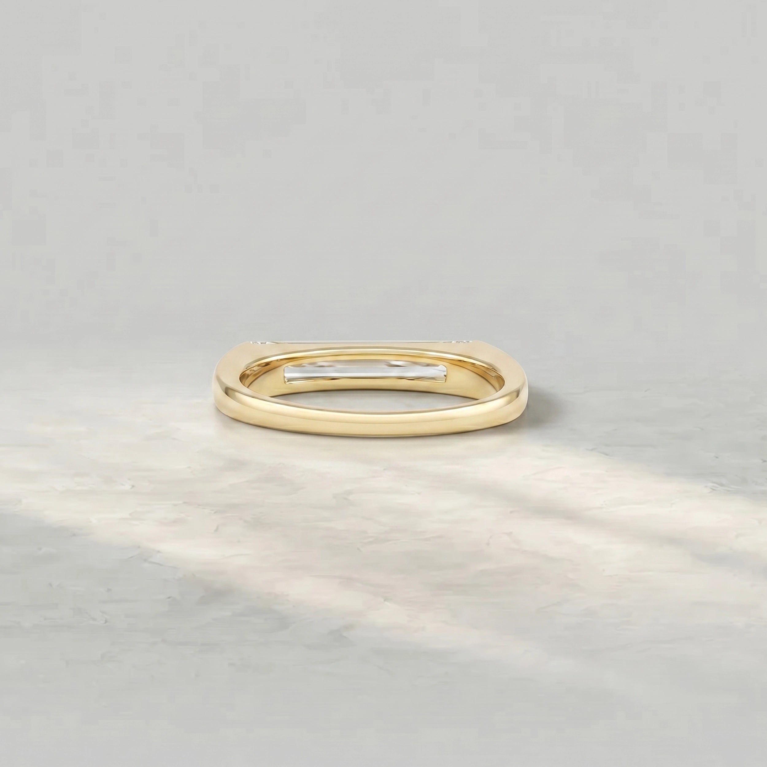 East West Baguette Lab Diamond Solitaire Ring Rings