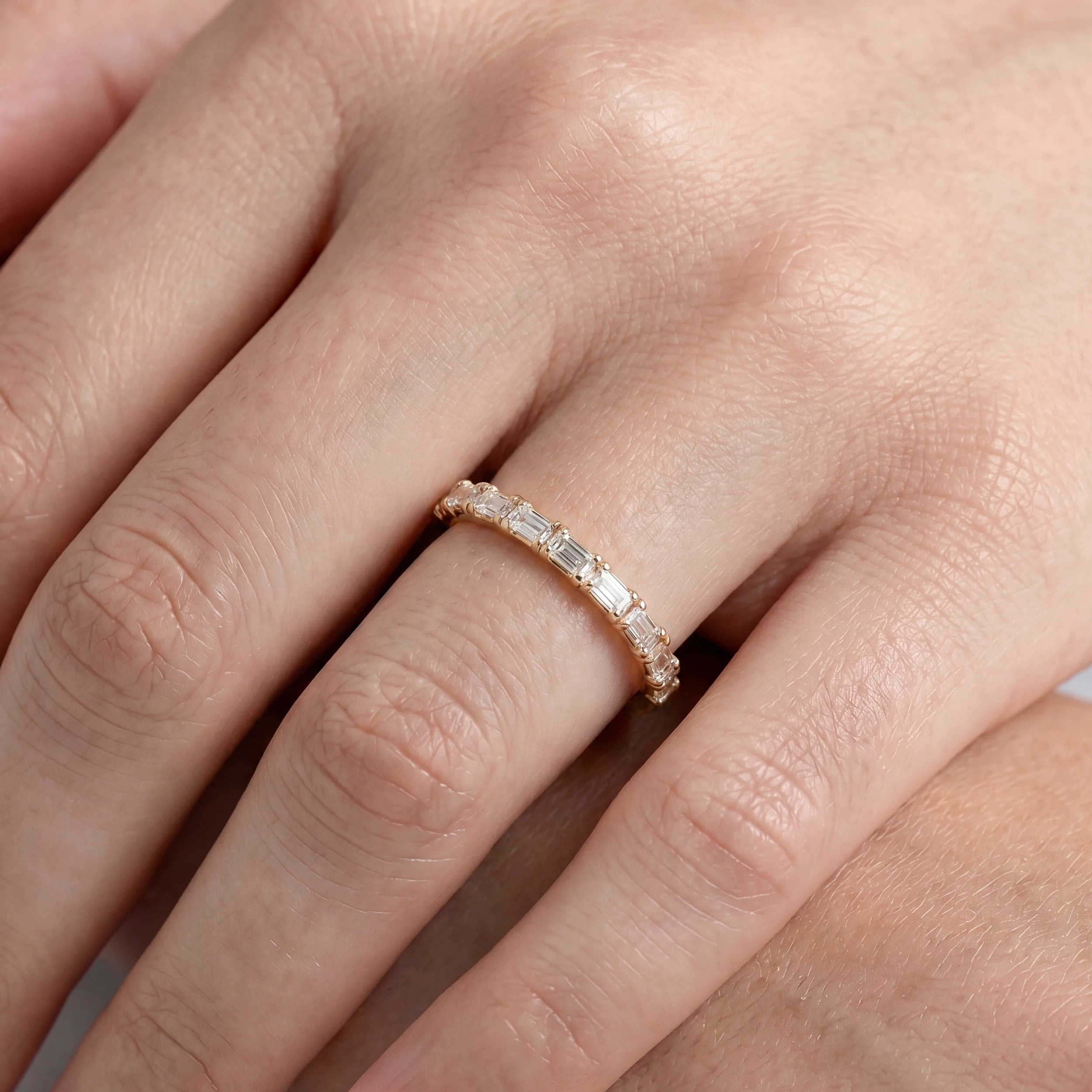 Baguette Lab Grown Diamond Anniversary Band Rings