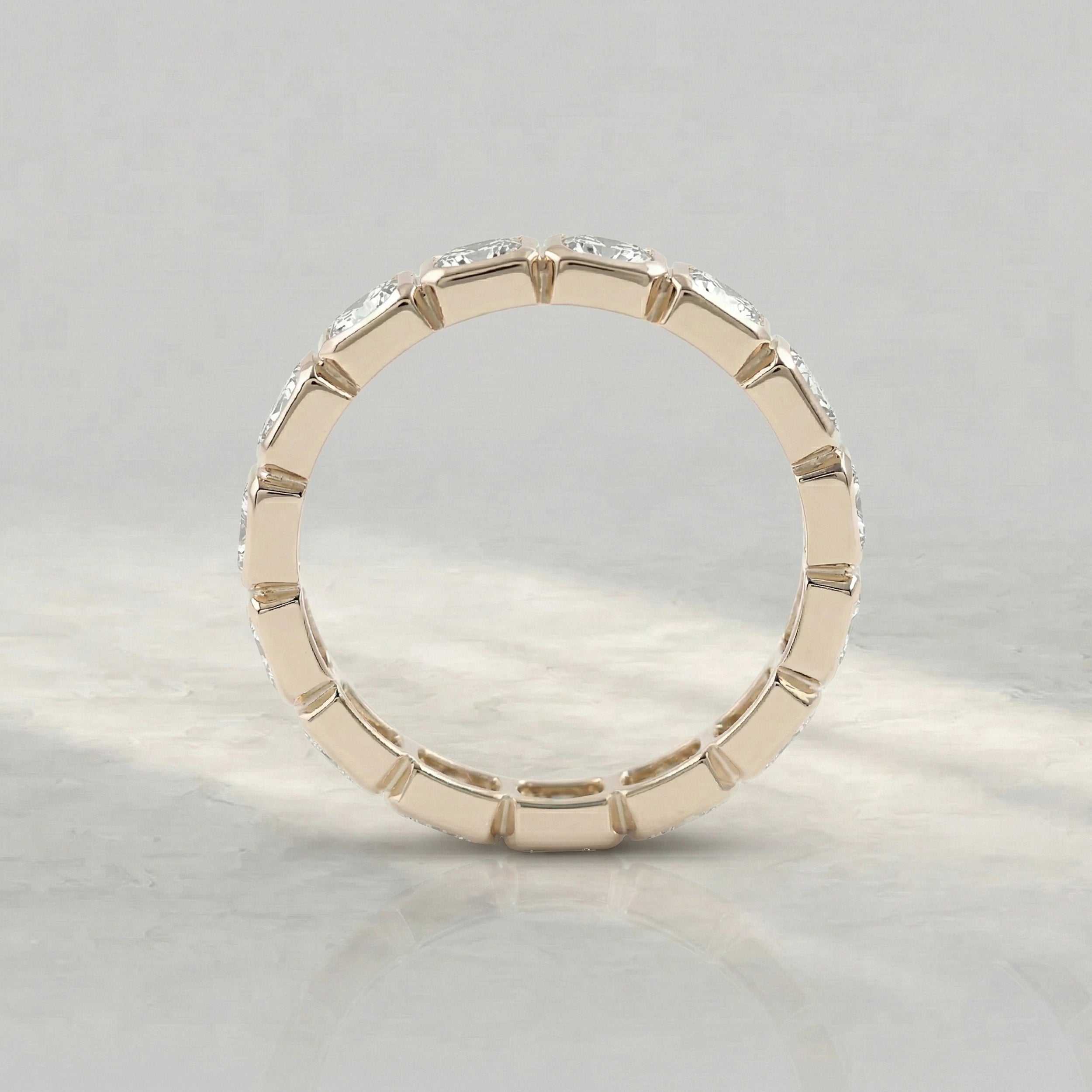 Bezel Set Radiant Cut Eternity Wedding Band