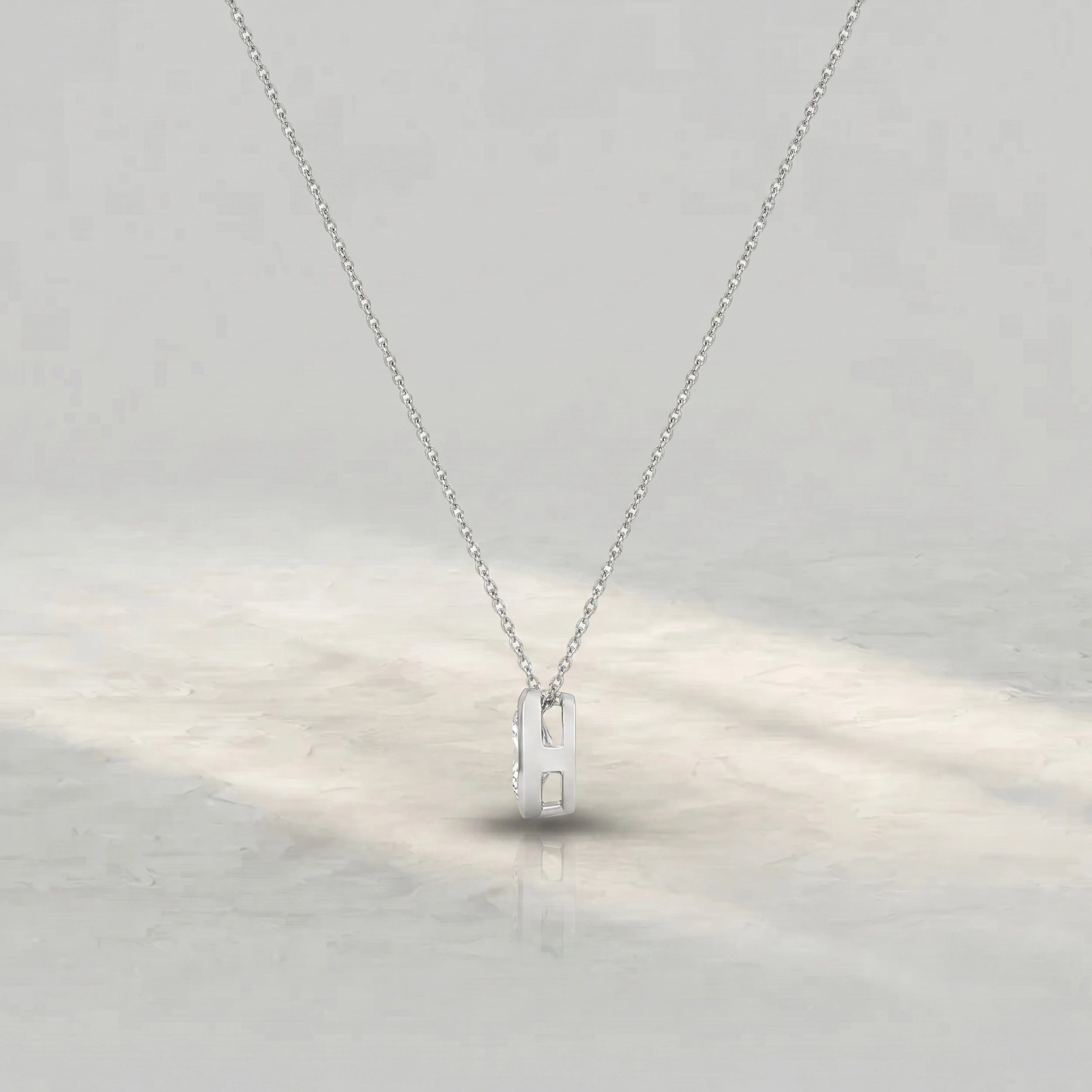 Bezel Set Oval Lab Diamond Pendant Pendant