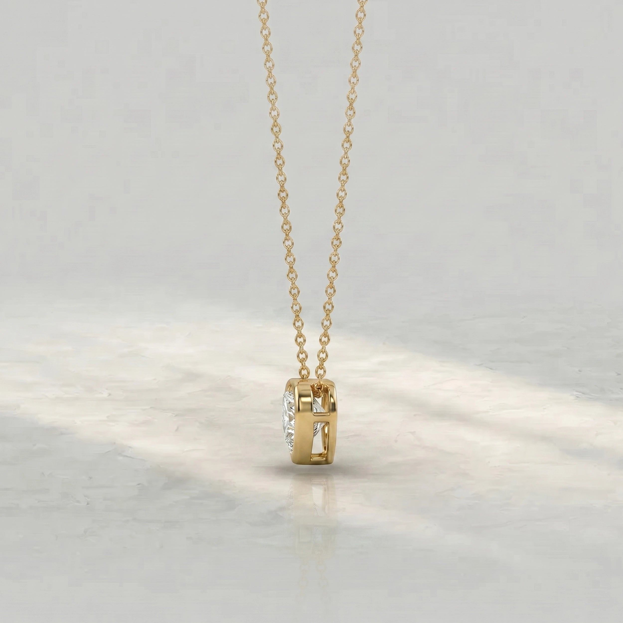 Heart Lab Diamond Bezel Set Pendant Pendant