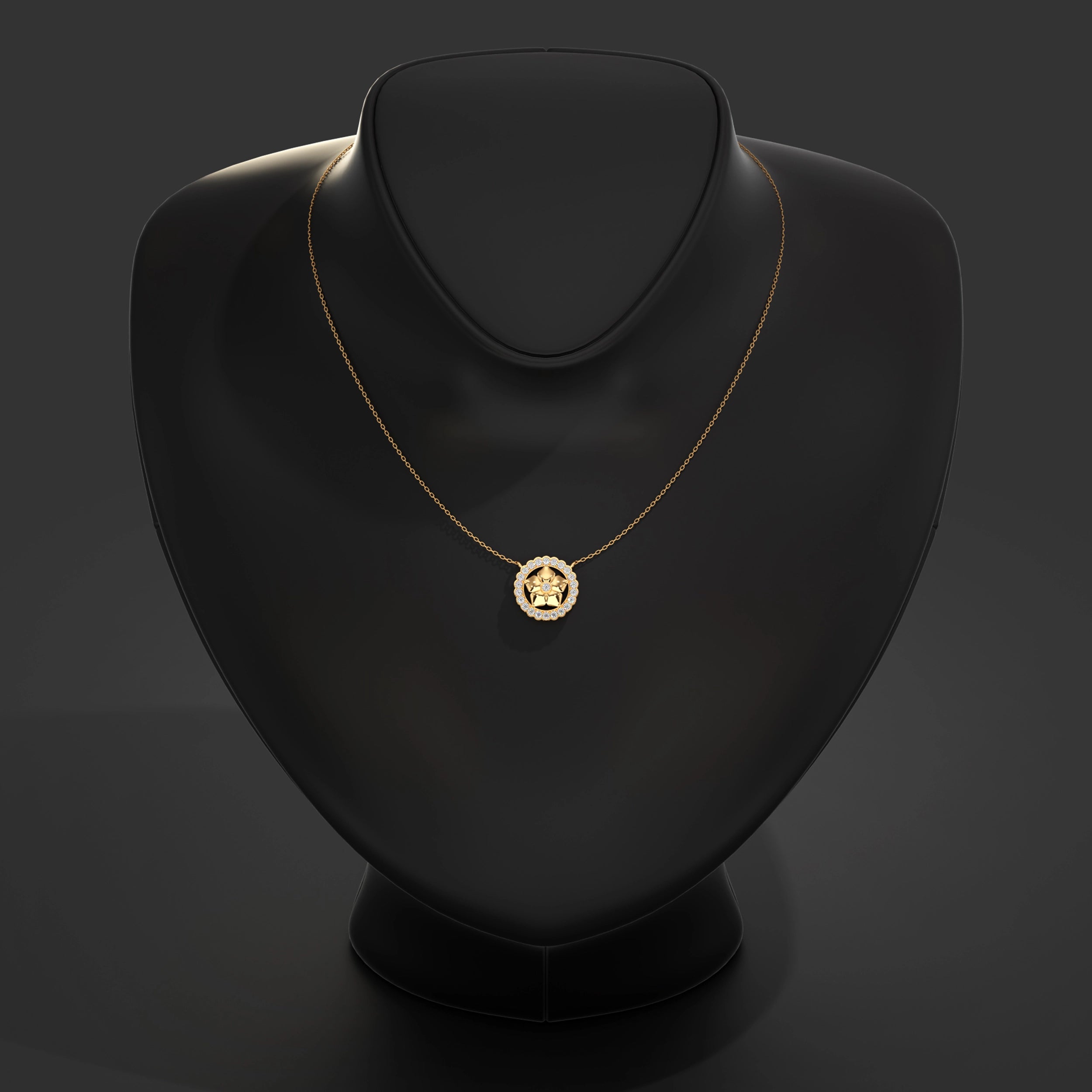 Floral Lab Diamond Pendant