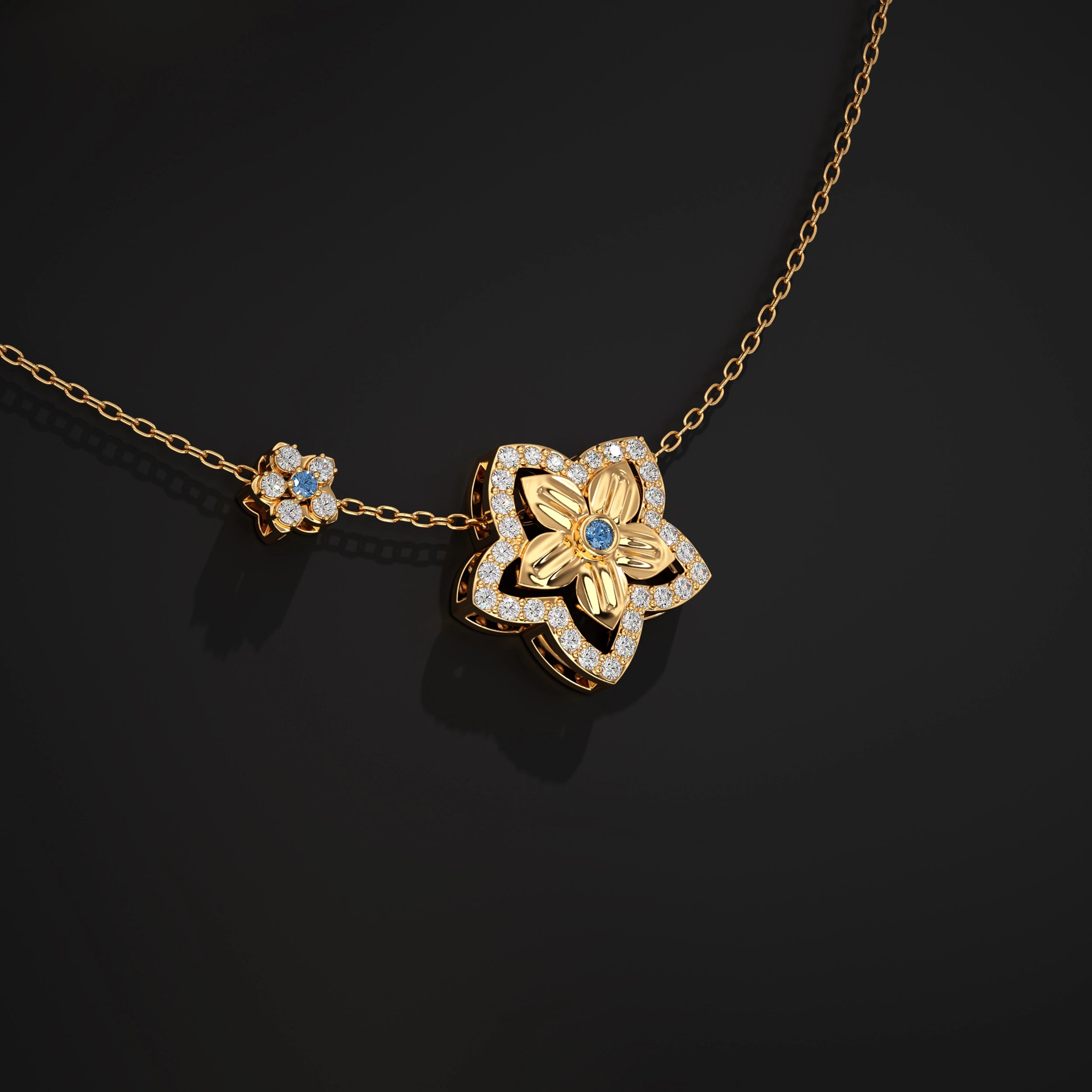 Flower Halo Lab Diamond Pendant