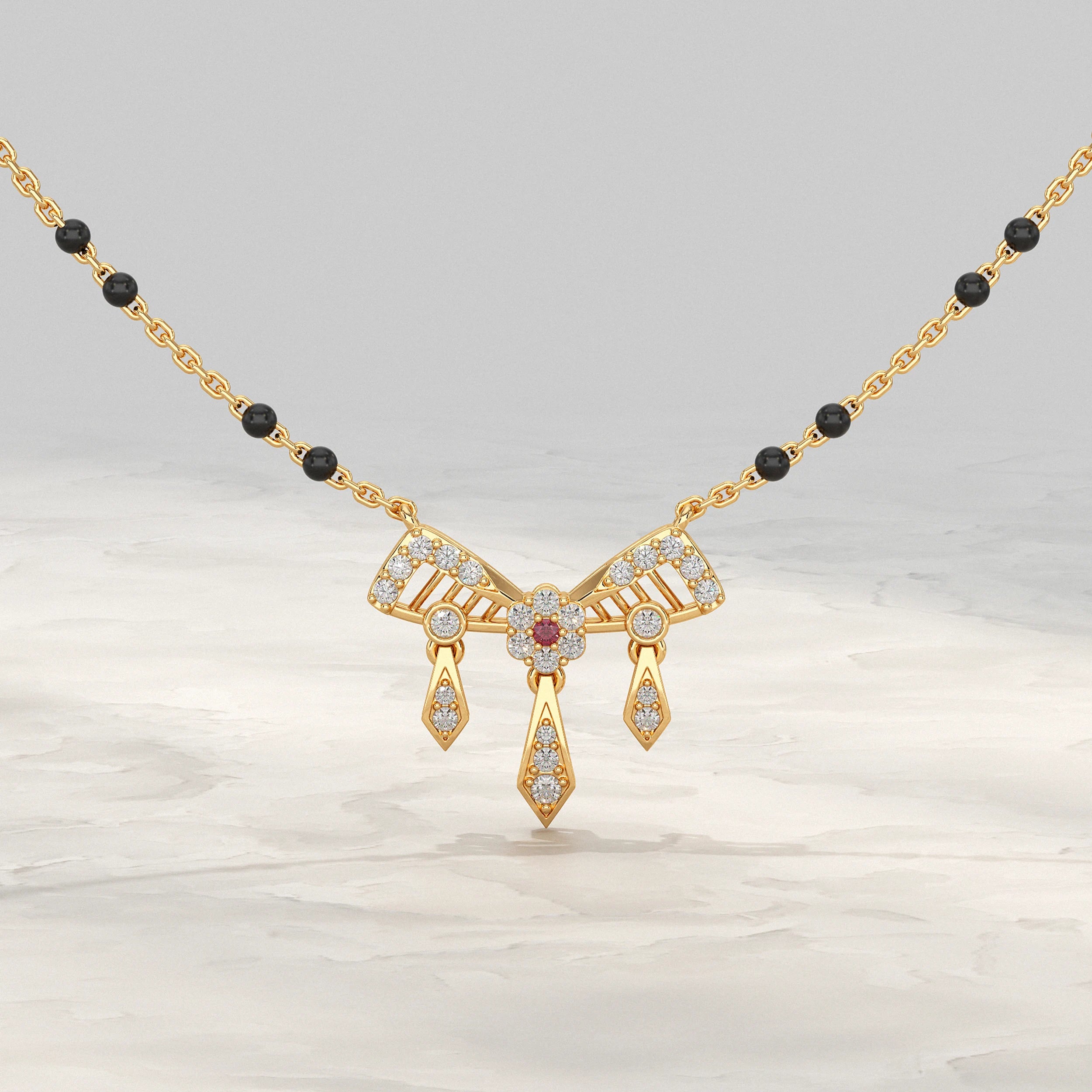 Bow Style Lab Diamond Mangalsutra