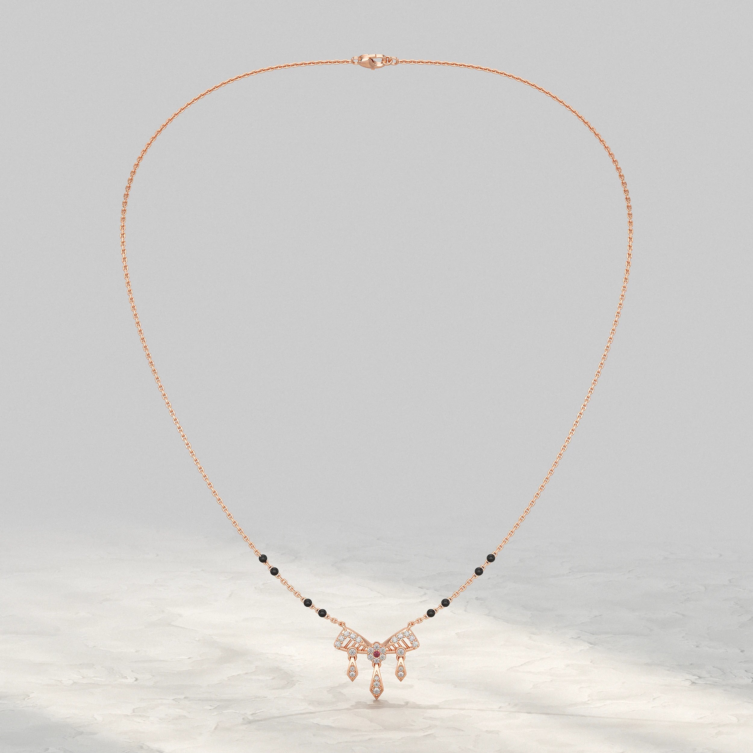 Bow Style Lab Diamond Mangalsutra