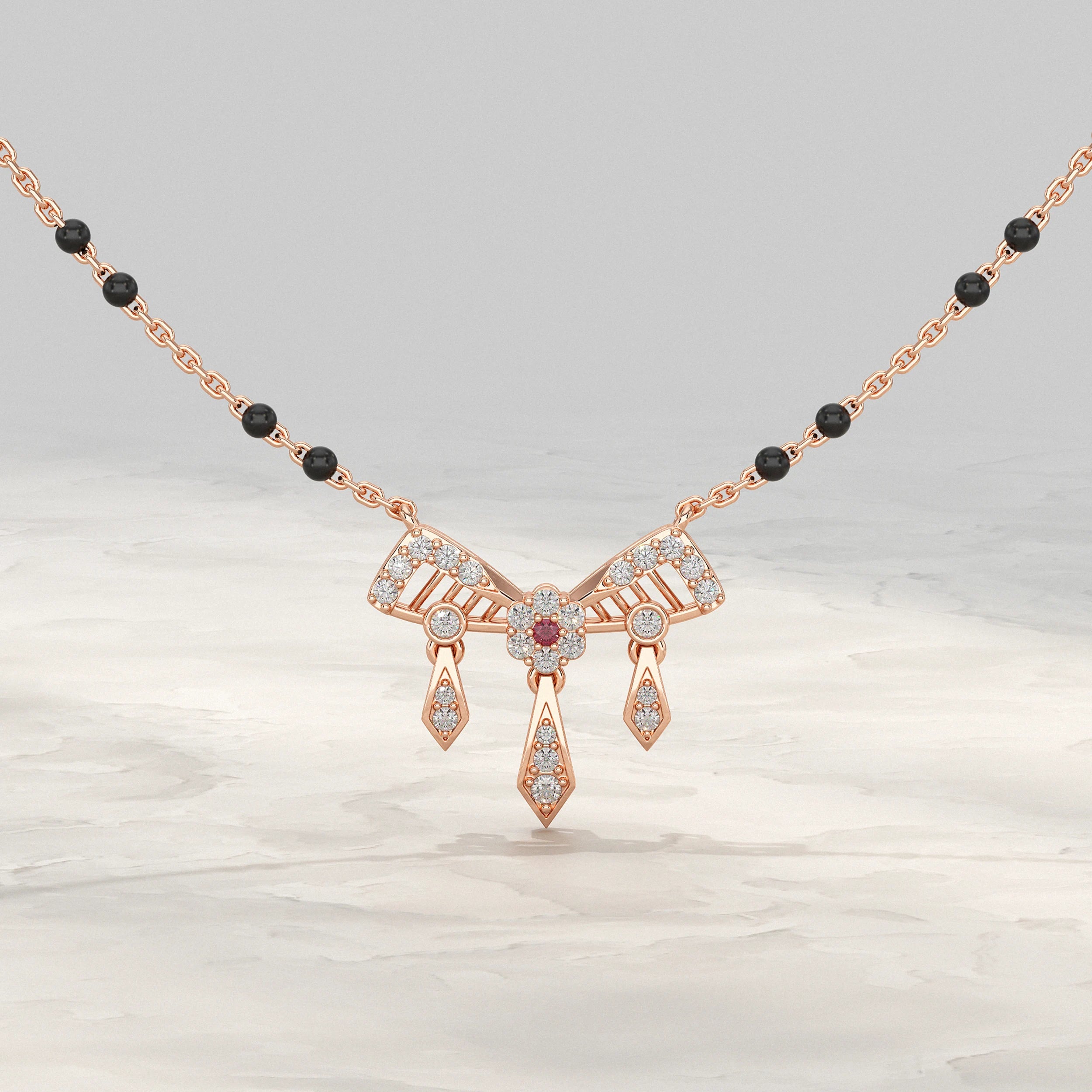 Bow Style Lab Diamond Mangalsutra