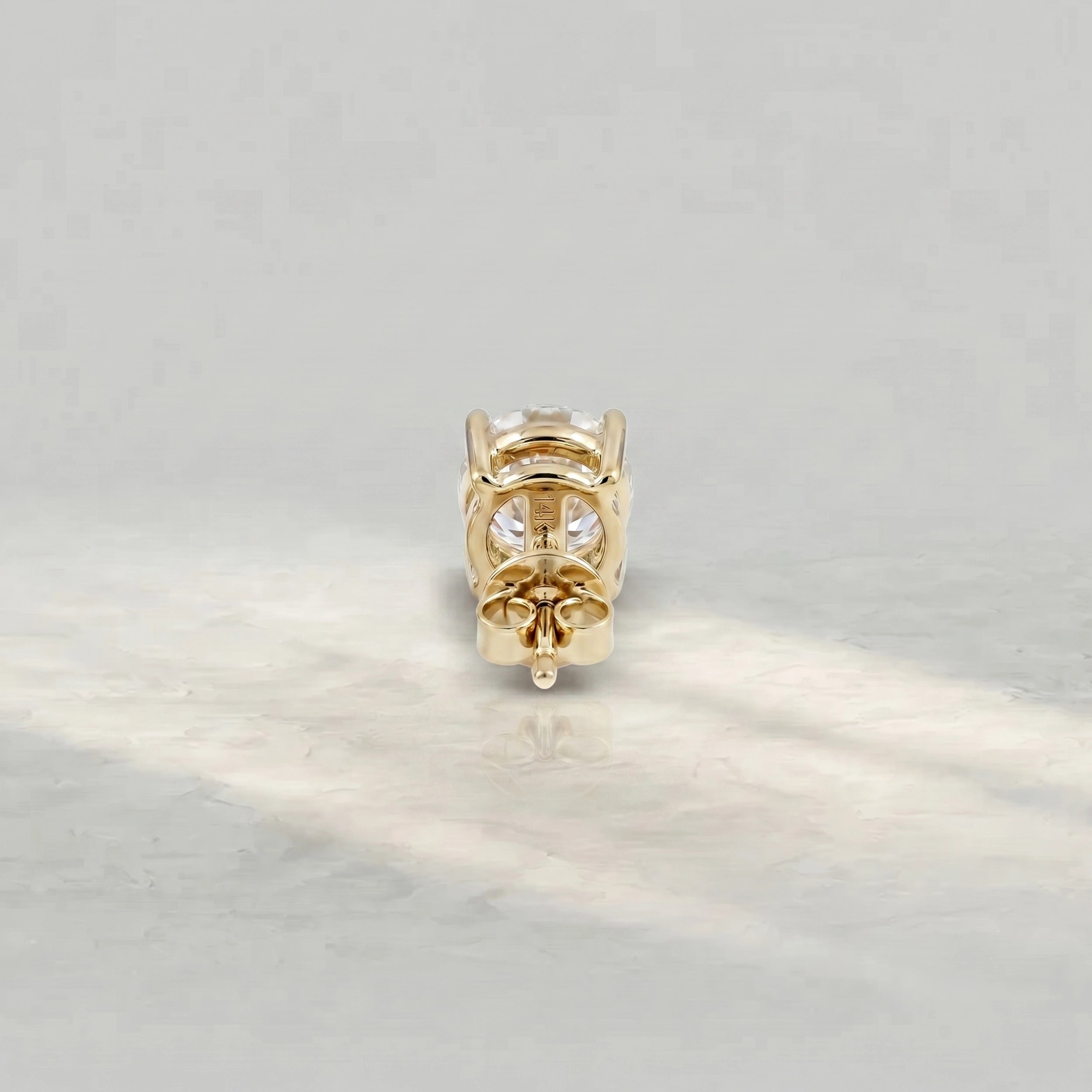 Round Lab Diamond Men's Stud Earrings