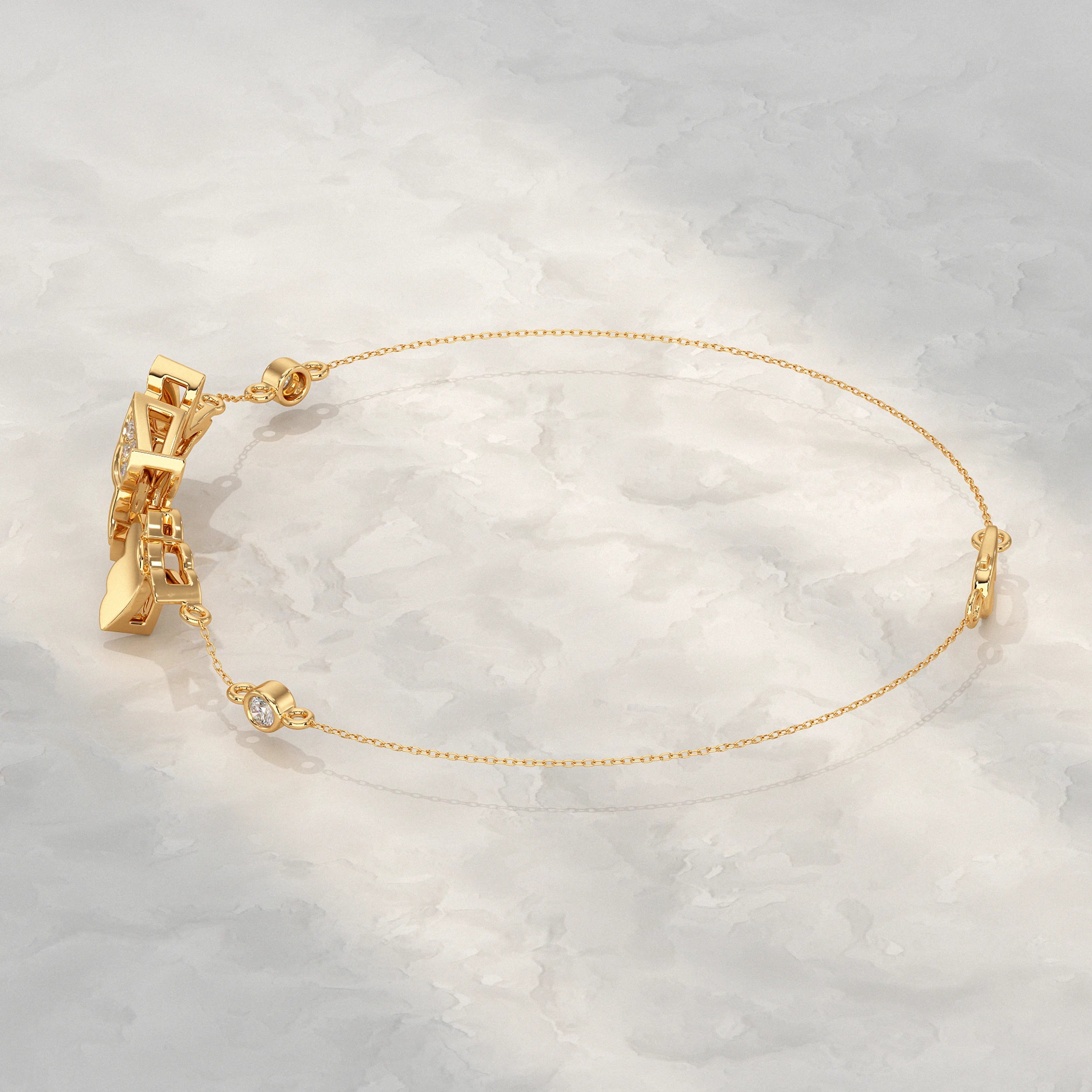 Butterfly Lab Diamond Bracelet