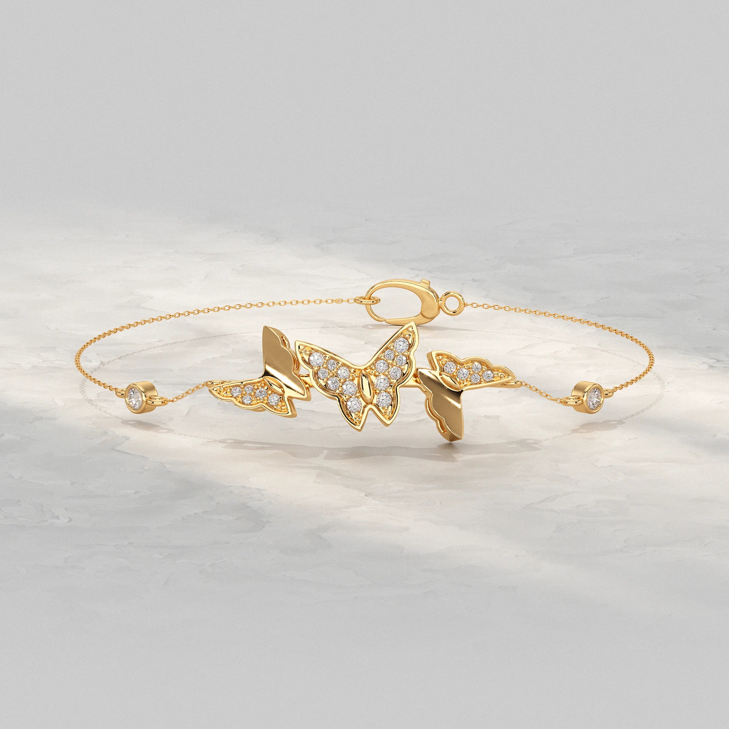 Butterfly Lab Diamond Bracelet