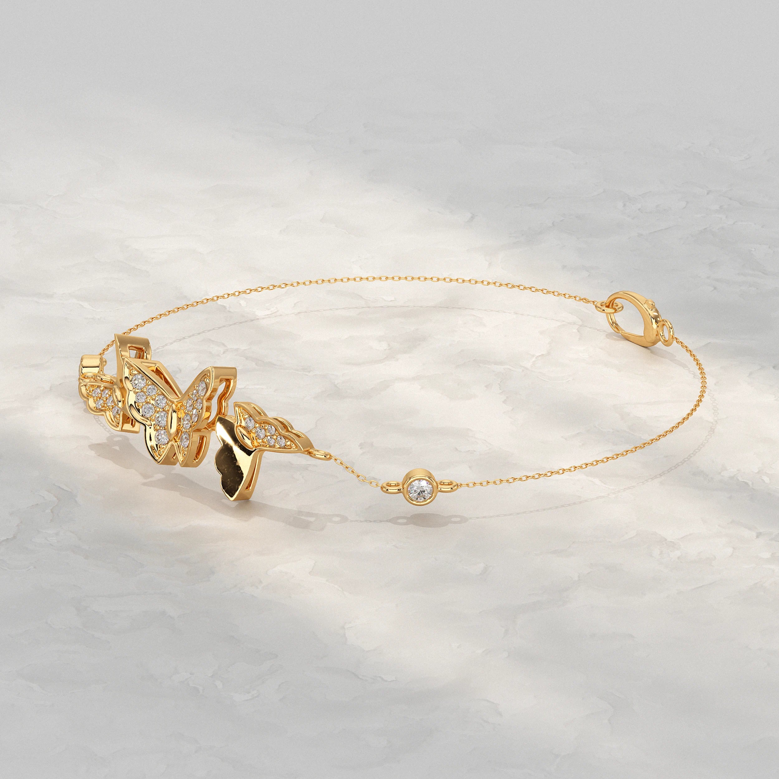 Butterfly Lab Diamond Bracelet
