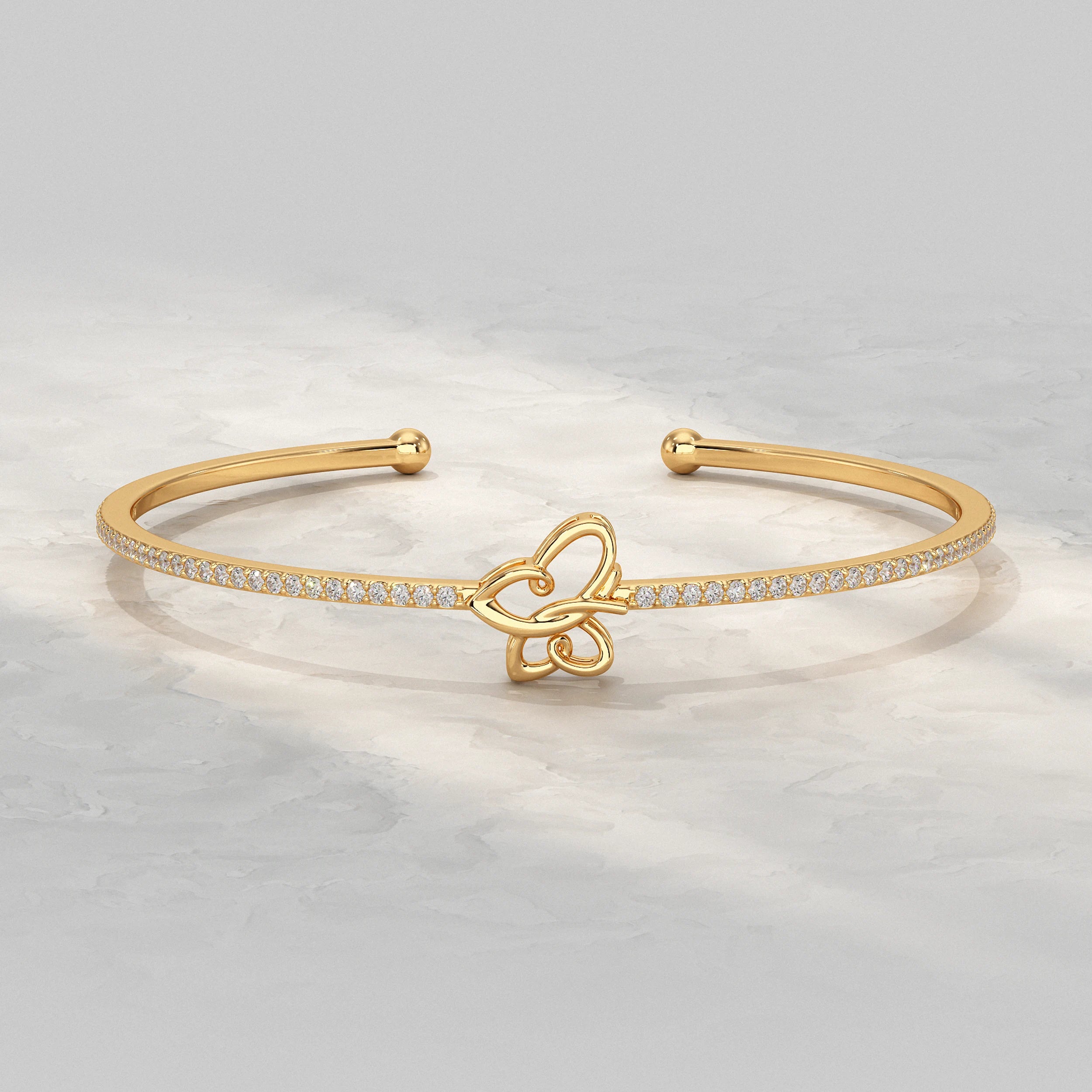 Butterfly Lab Diamond Kada Bracelet