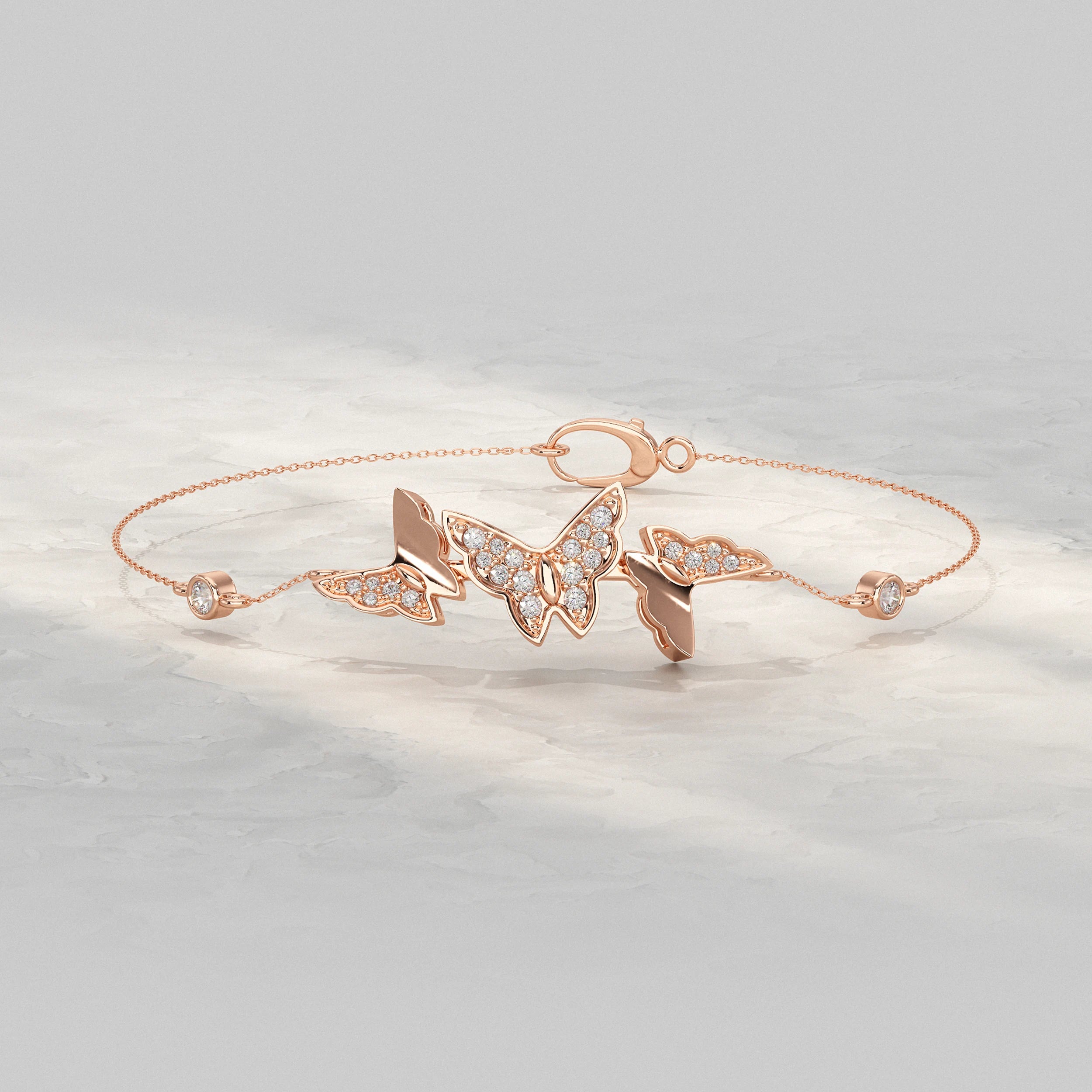 Butterfly Lab Diamond Bracelet