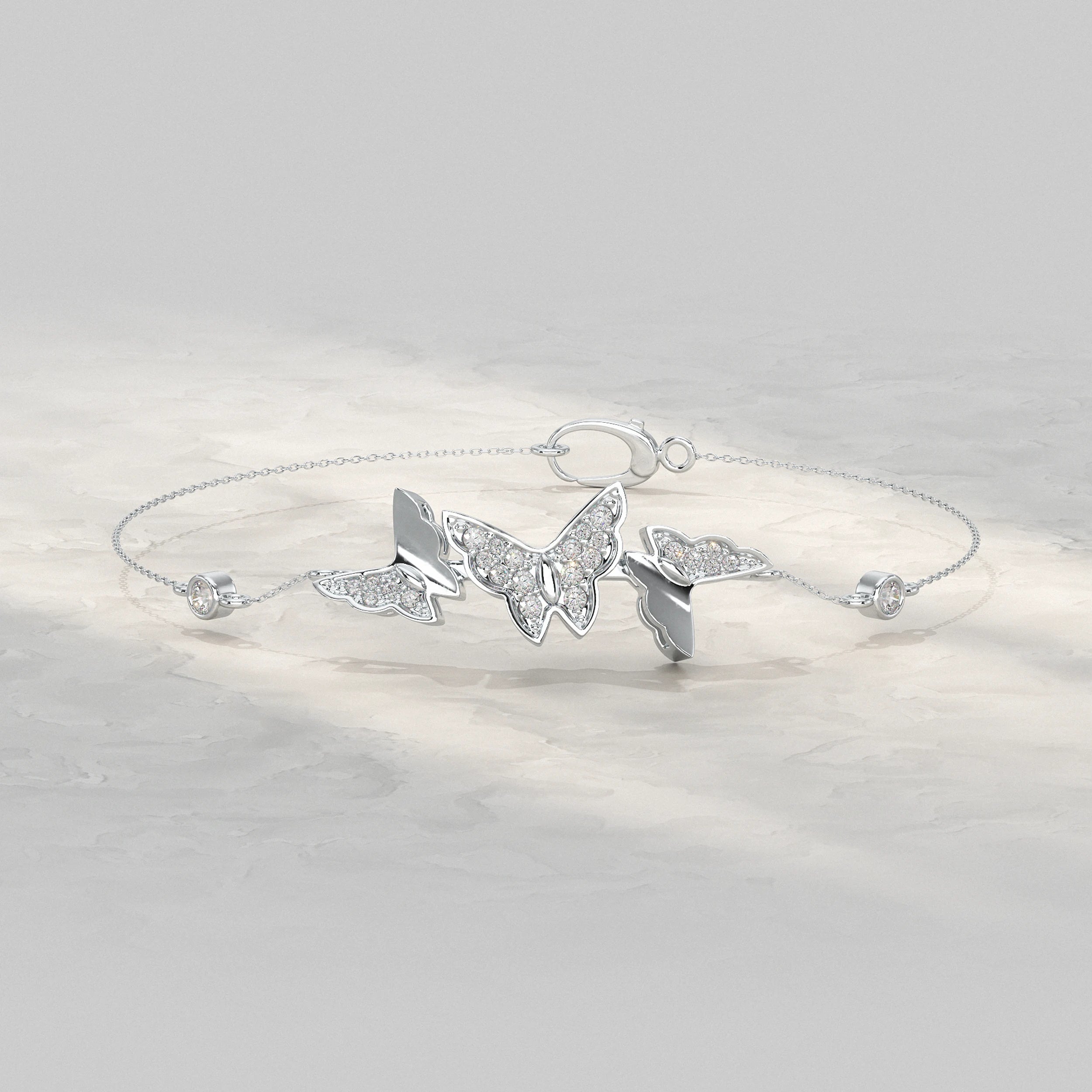 Butterfly Lab Diamond Bracelet