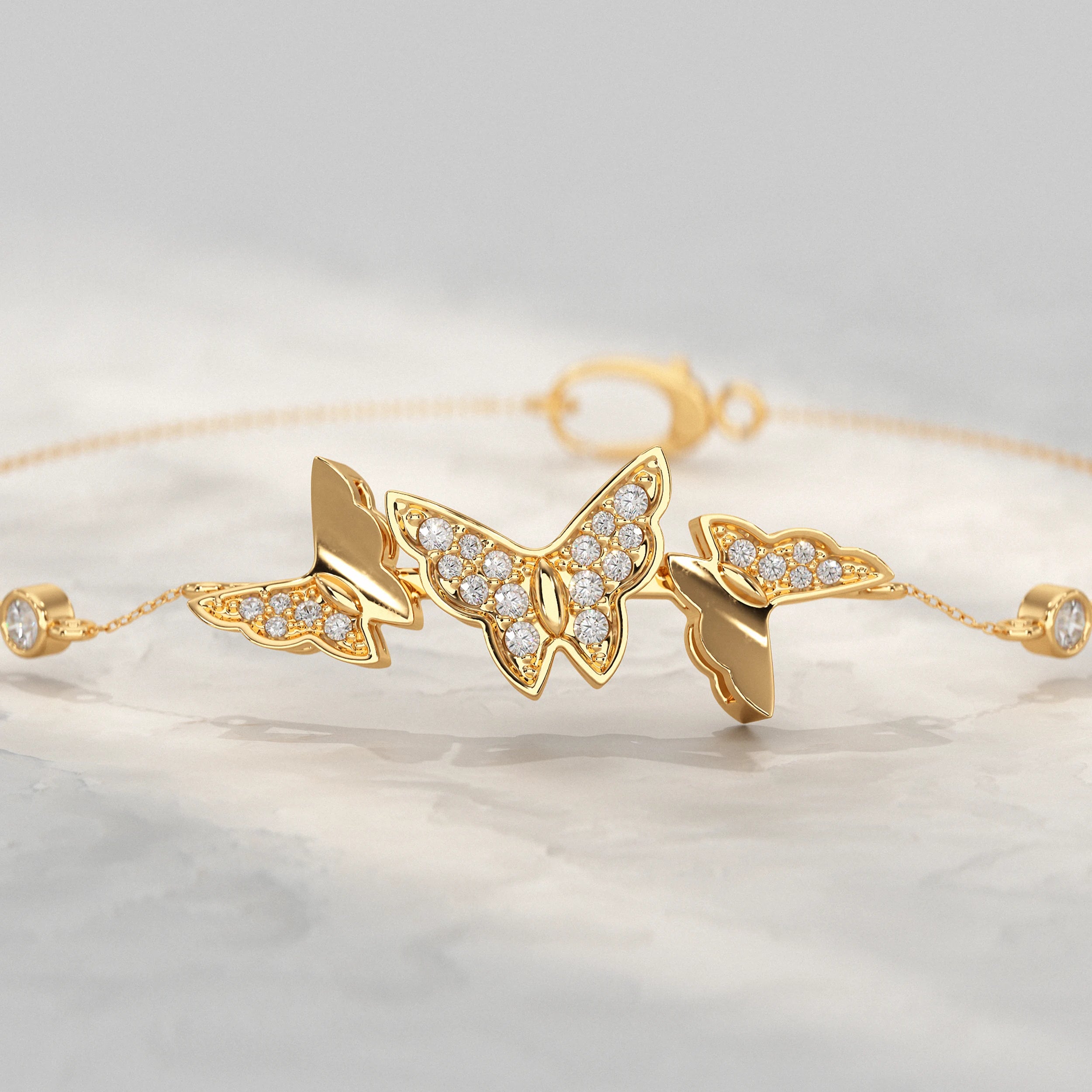 Butterfly Lab Diamond Bracelet