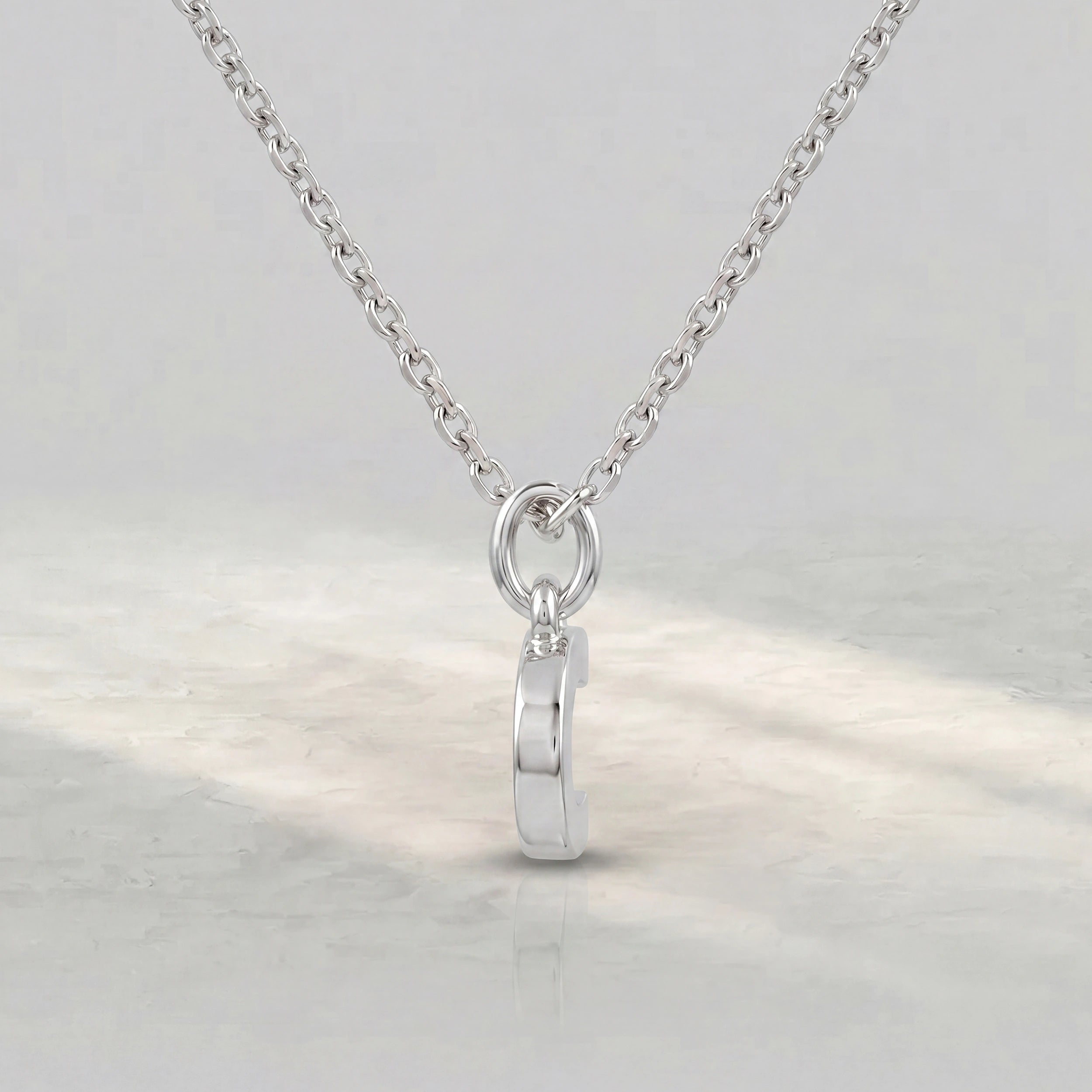 C Letter Lab Diamond Pendant