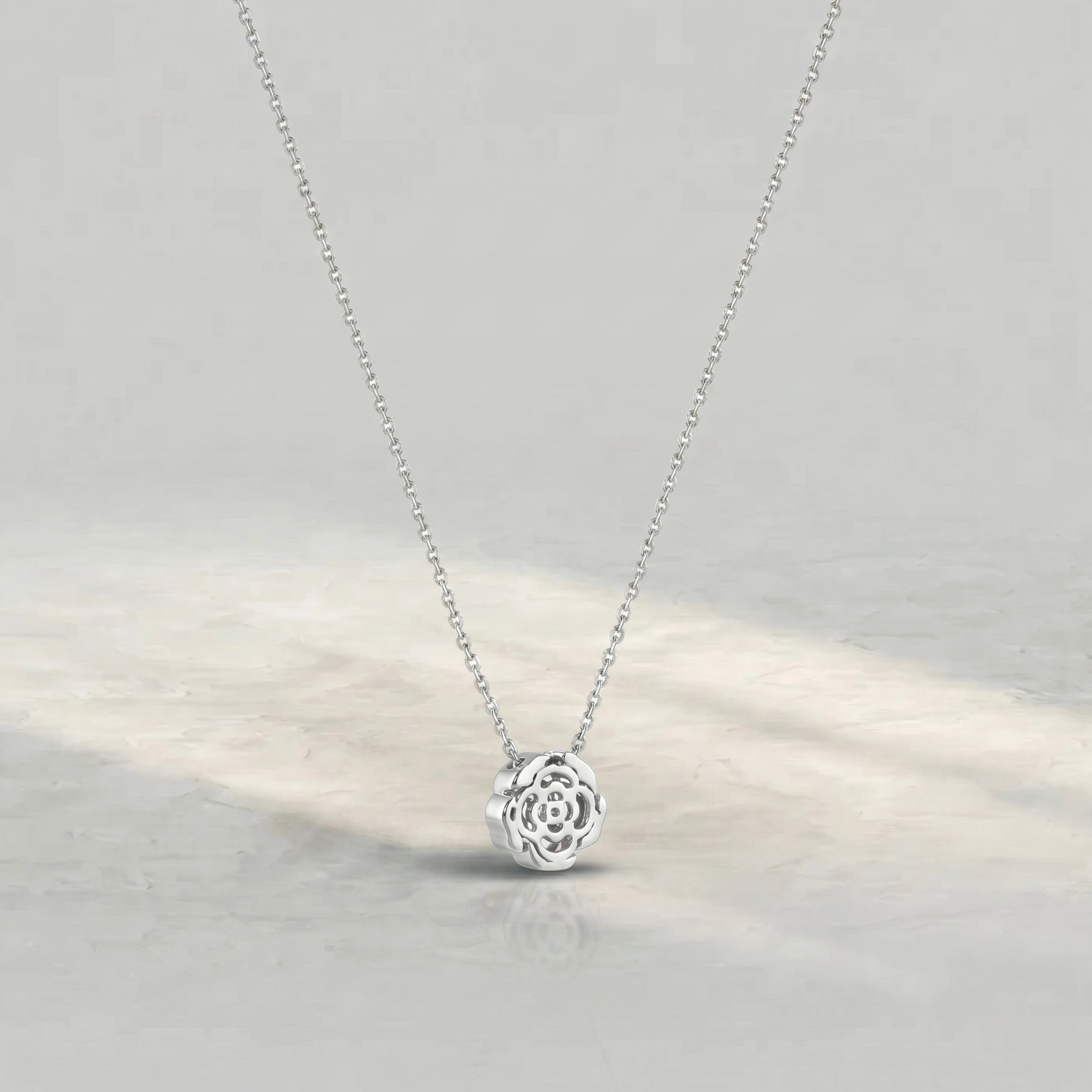 Chanel Camellia Flower Round Diamond Pendant