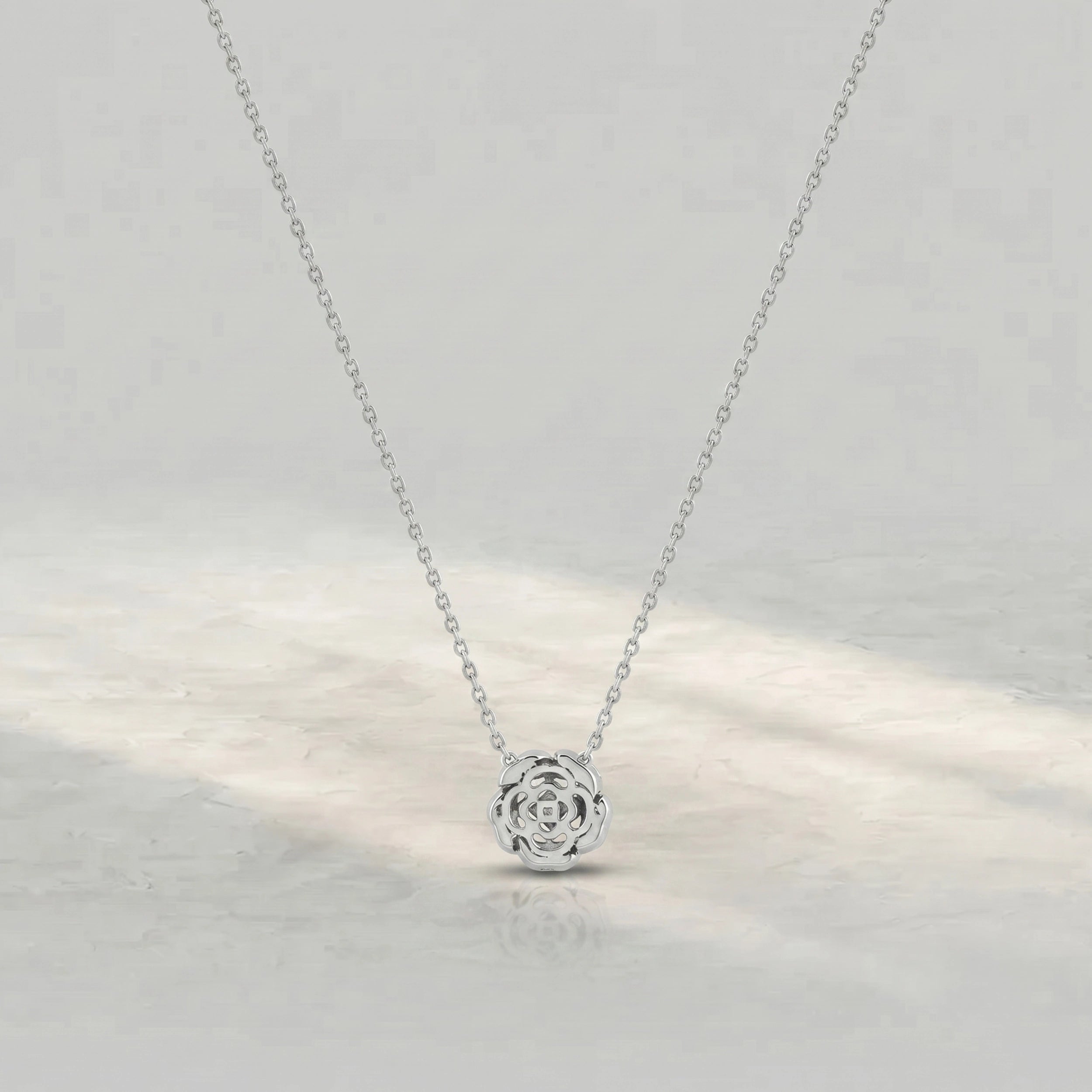 Chanel Camellia Flower Round Diamond Pendant