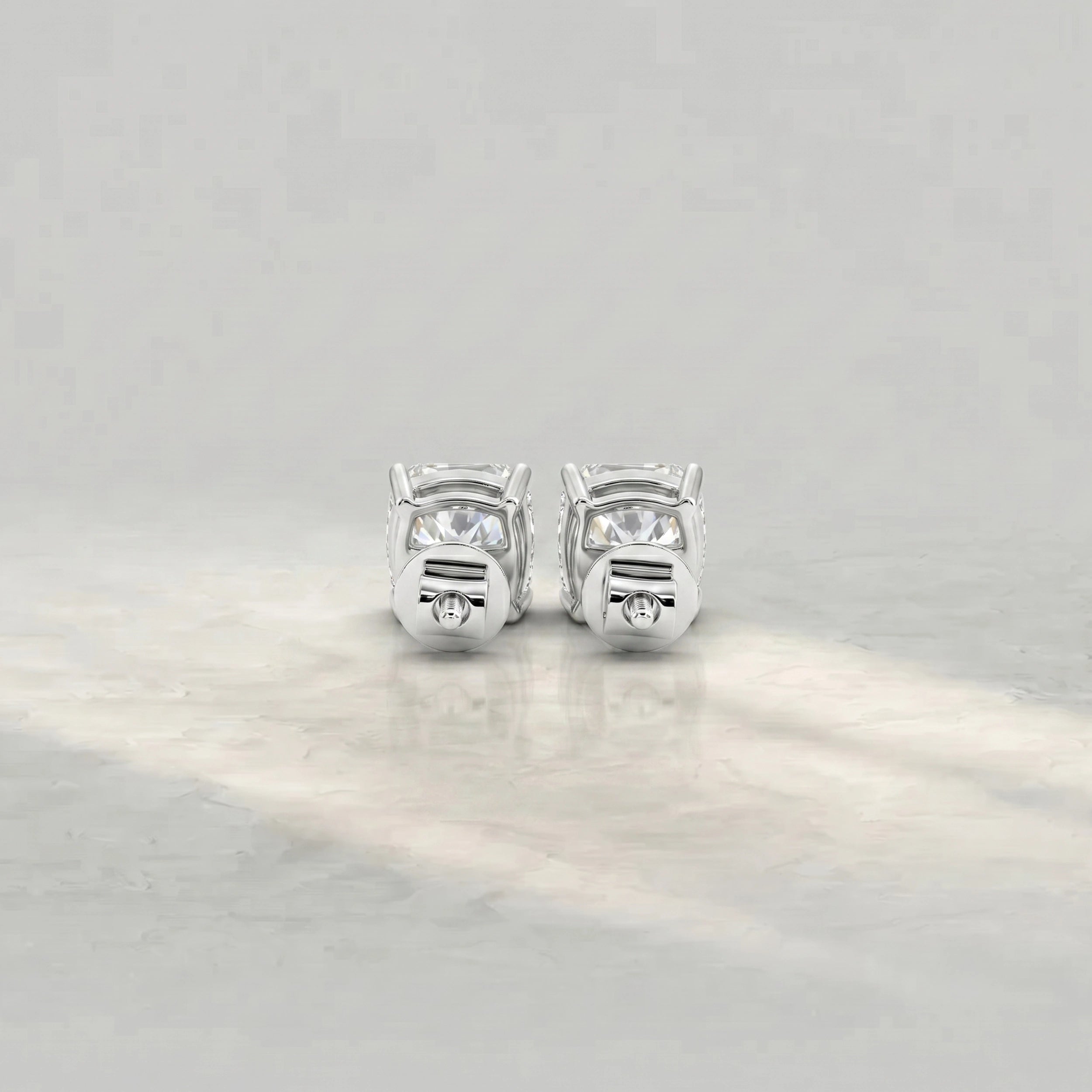 Square Cushion Lab Diamond Stud Earrings