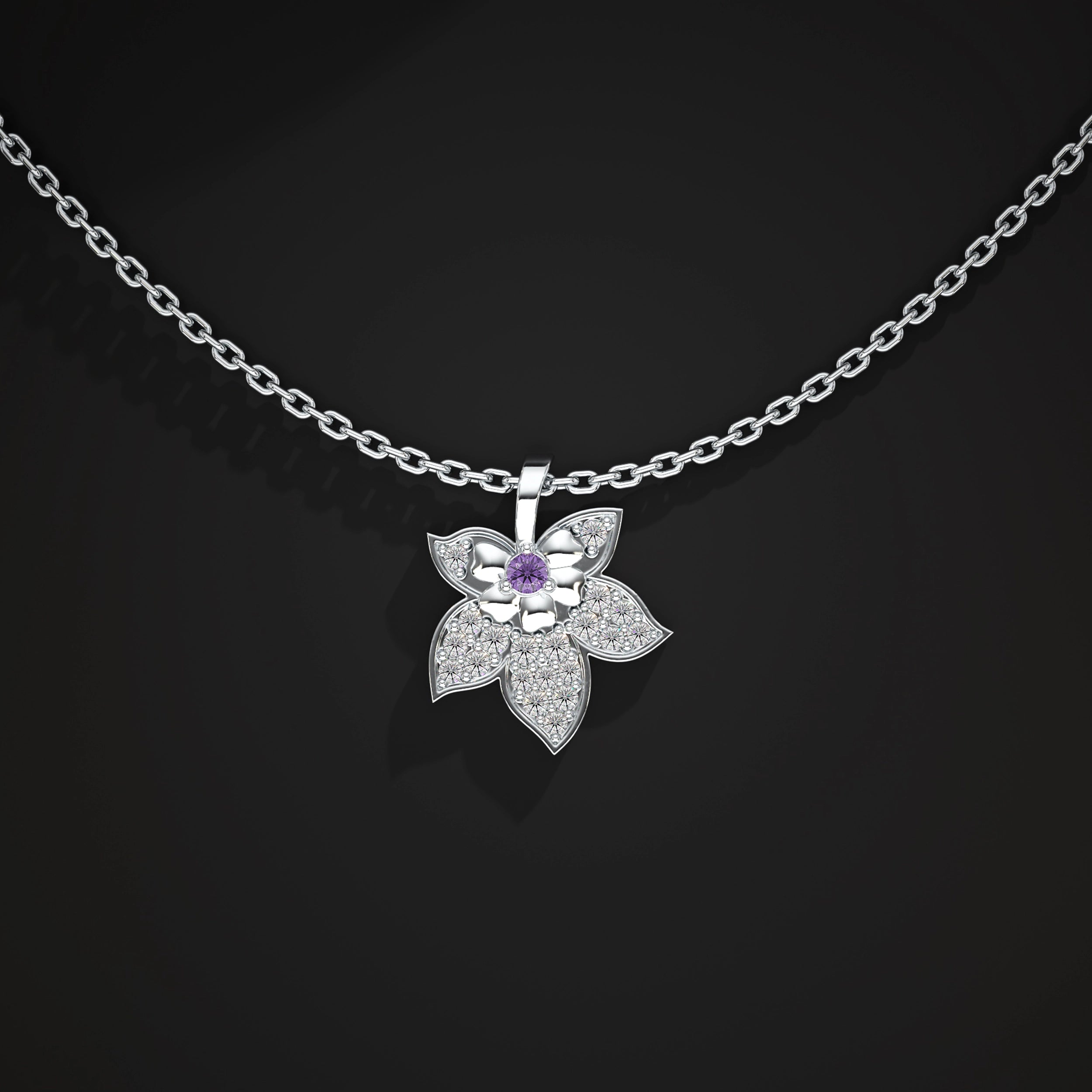 Leaf Lab Diamond Pendant
