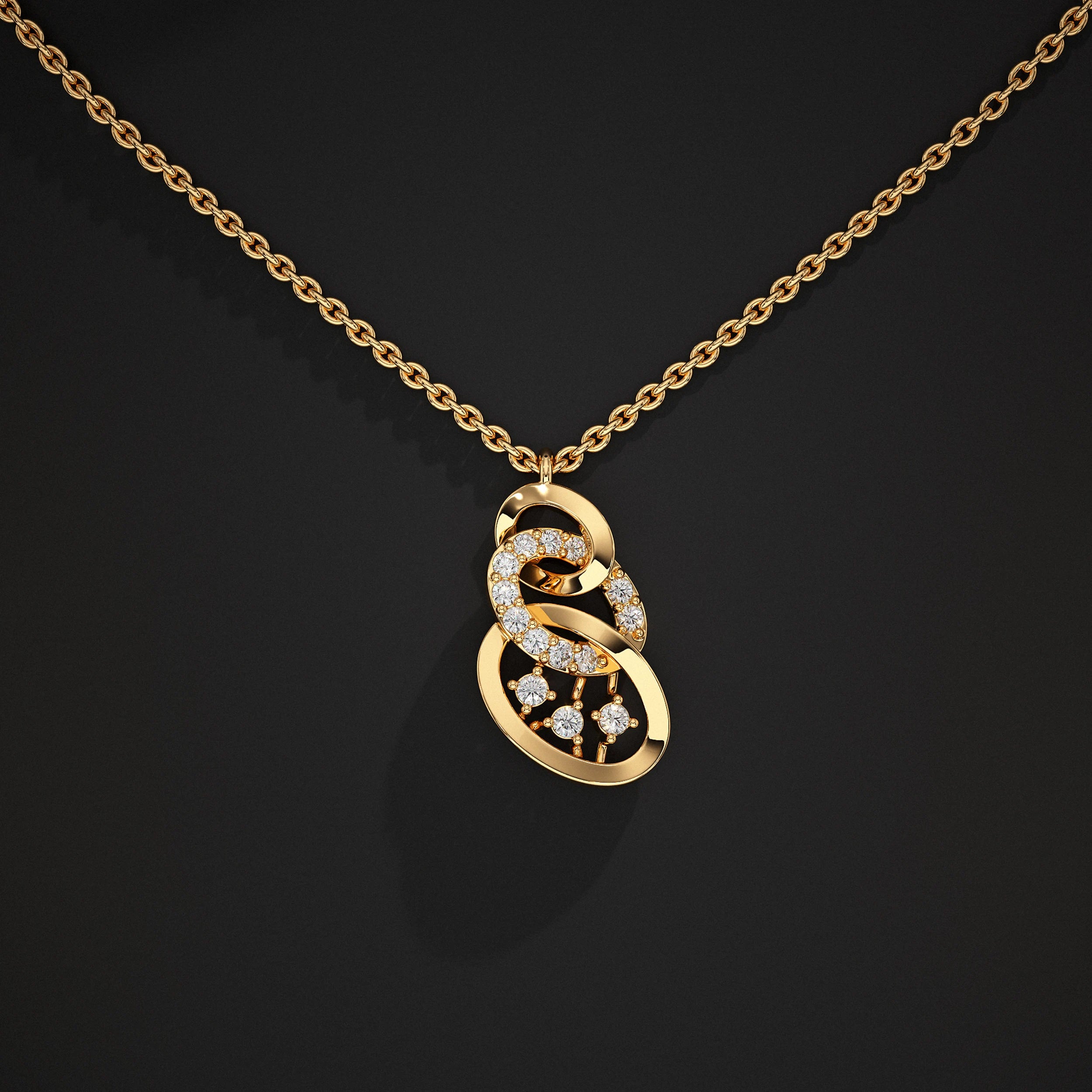 Twisted Droplet Lab Diamond Pendant