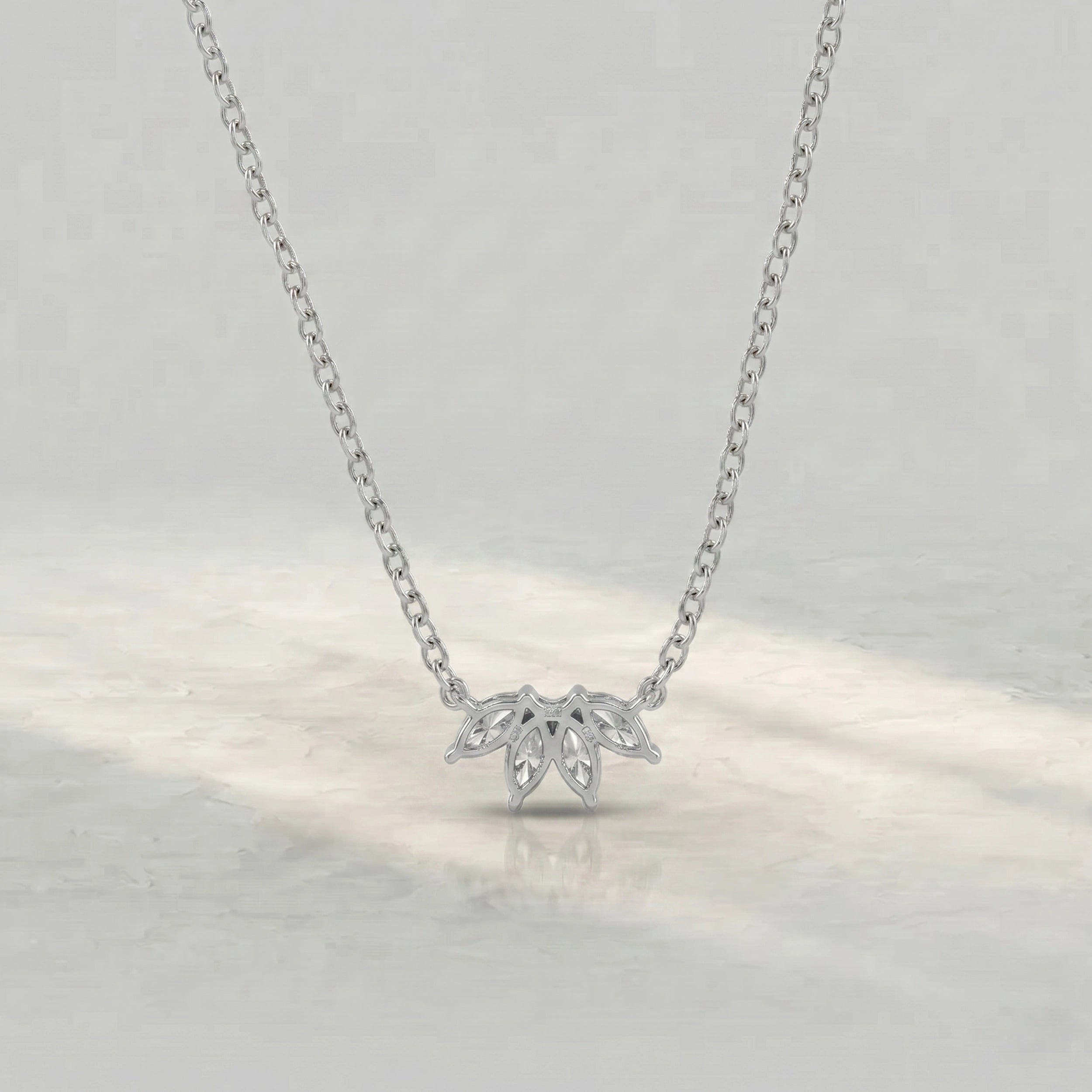 Flower Shape Marquise Diamond Pendant Rings