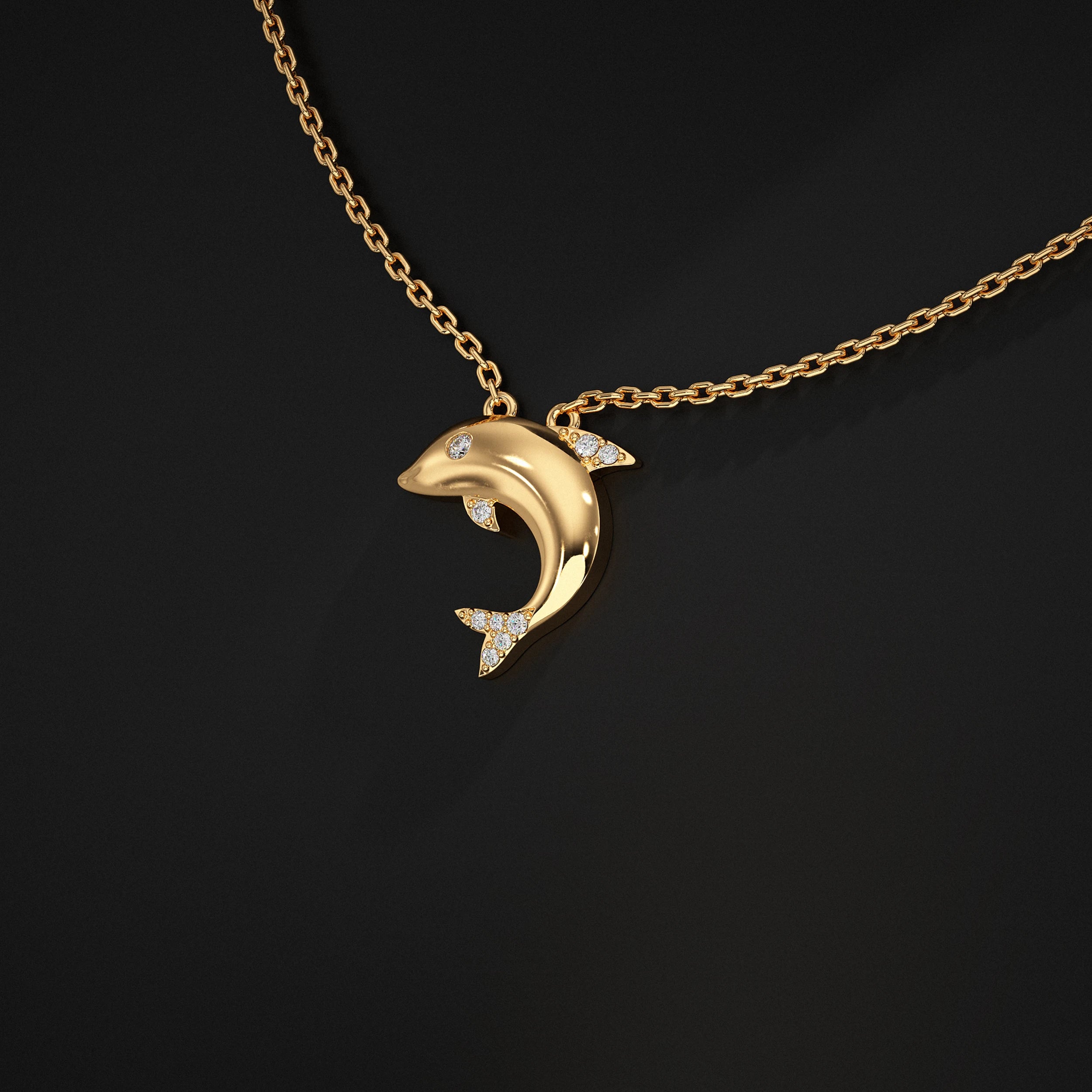 Yellow Gold Dolphin Pendant
