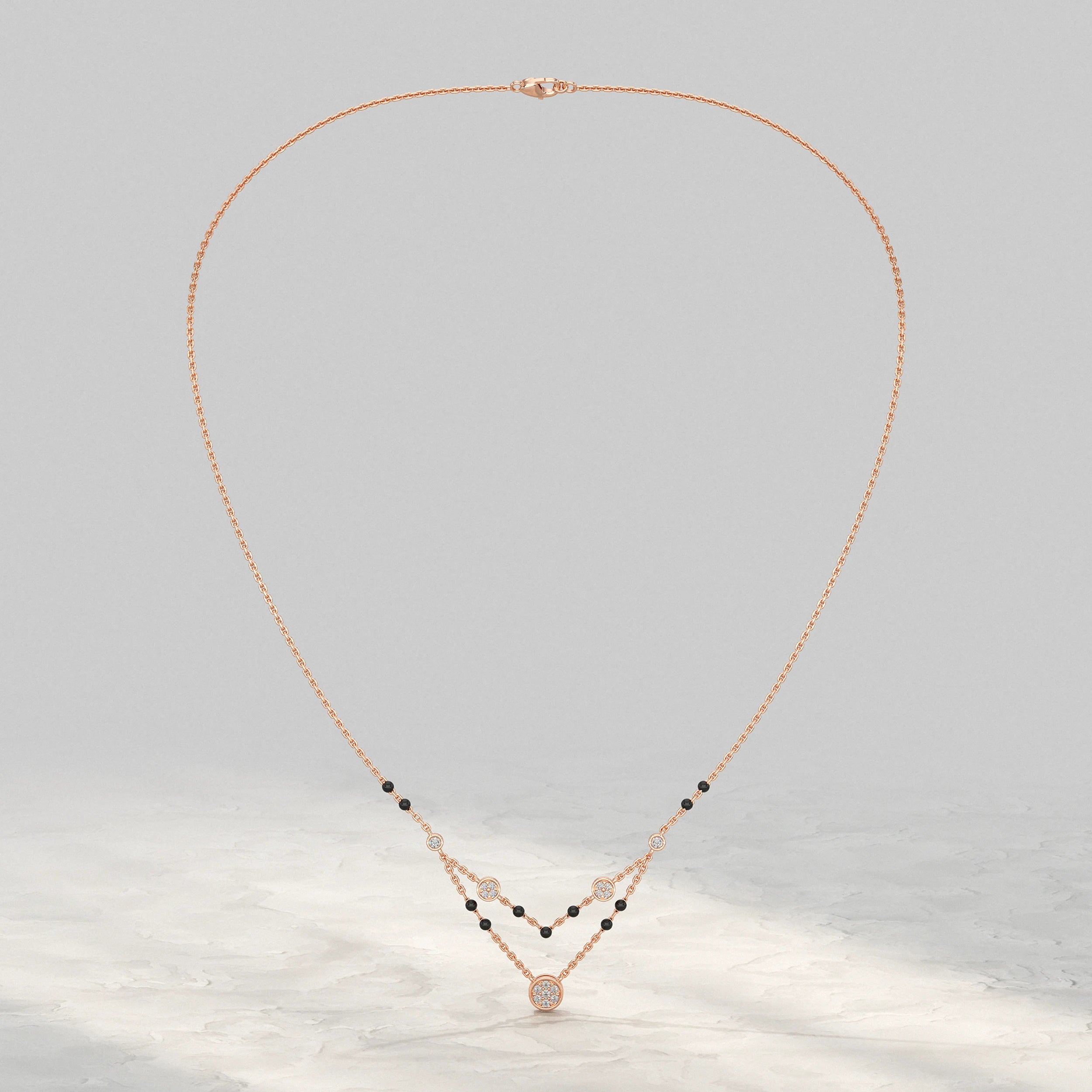 Double Layer Diamond Mangalsutra
