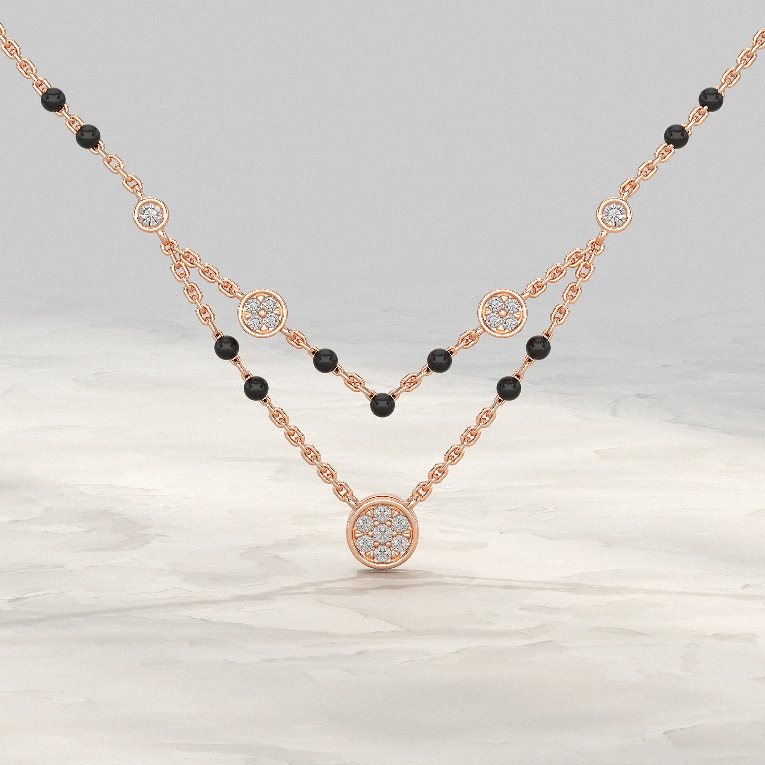 Double Layer Diamond Mangalsutra