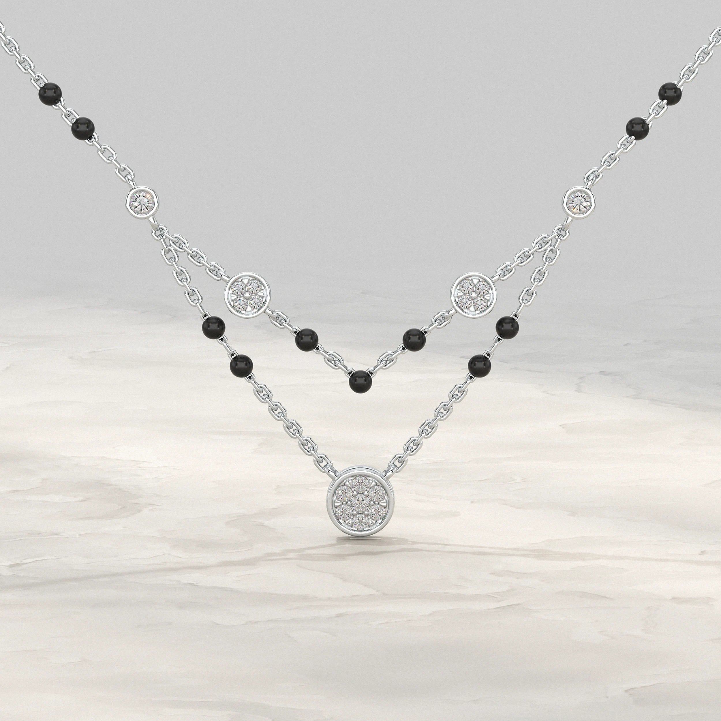 Double Layer Diamond Mangalsutra