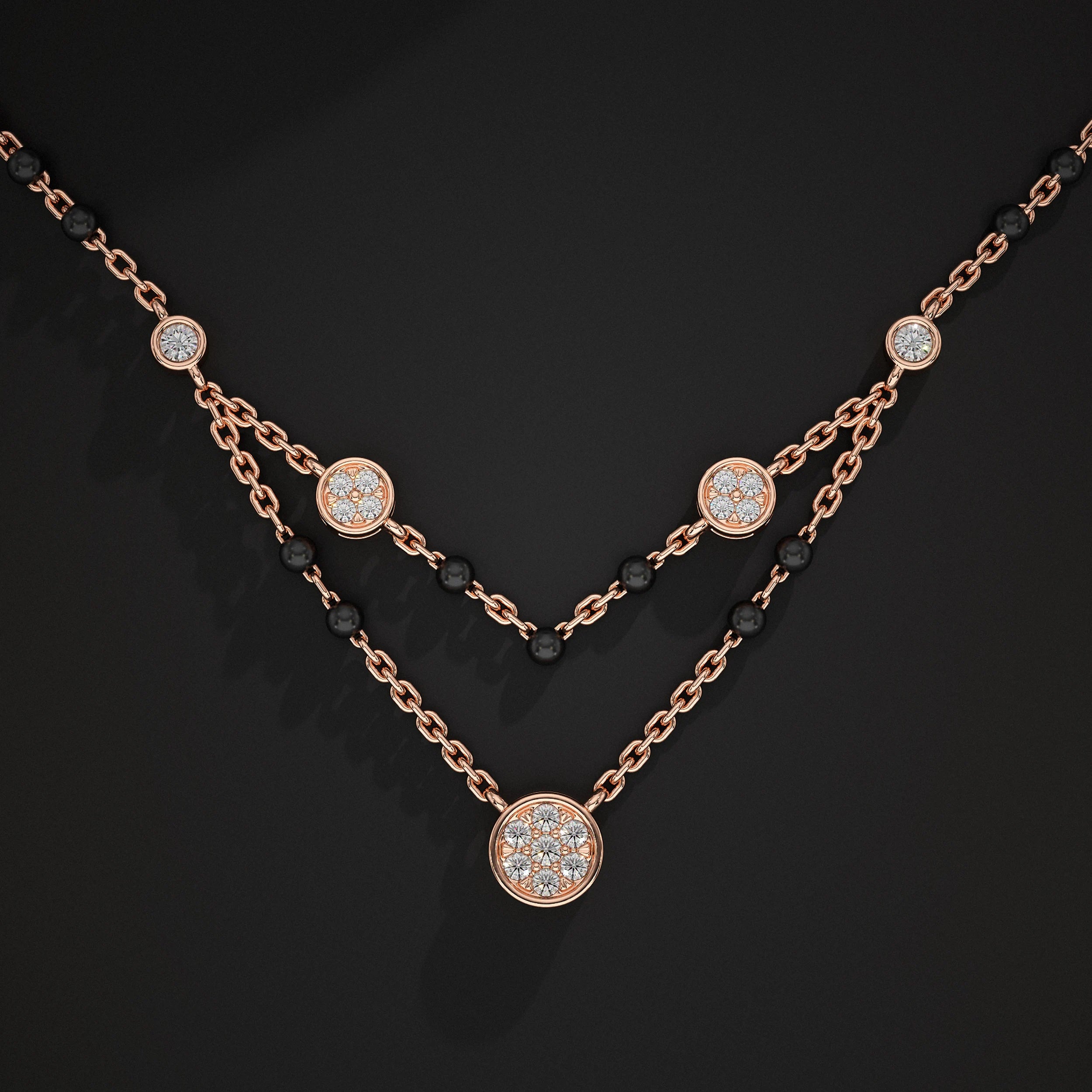Double Layer Diamond Mangalsutra