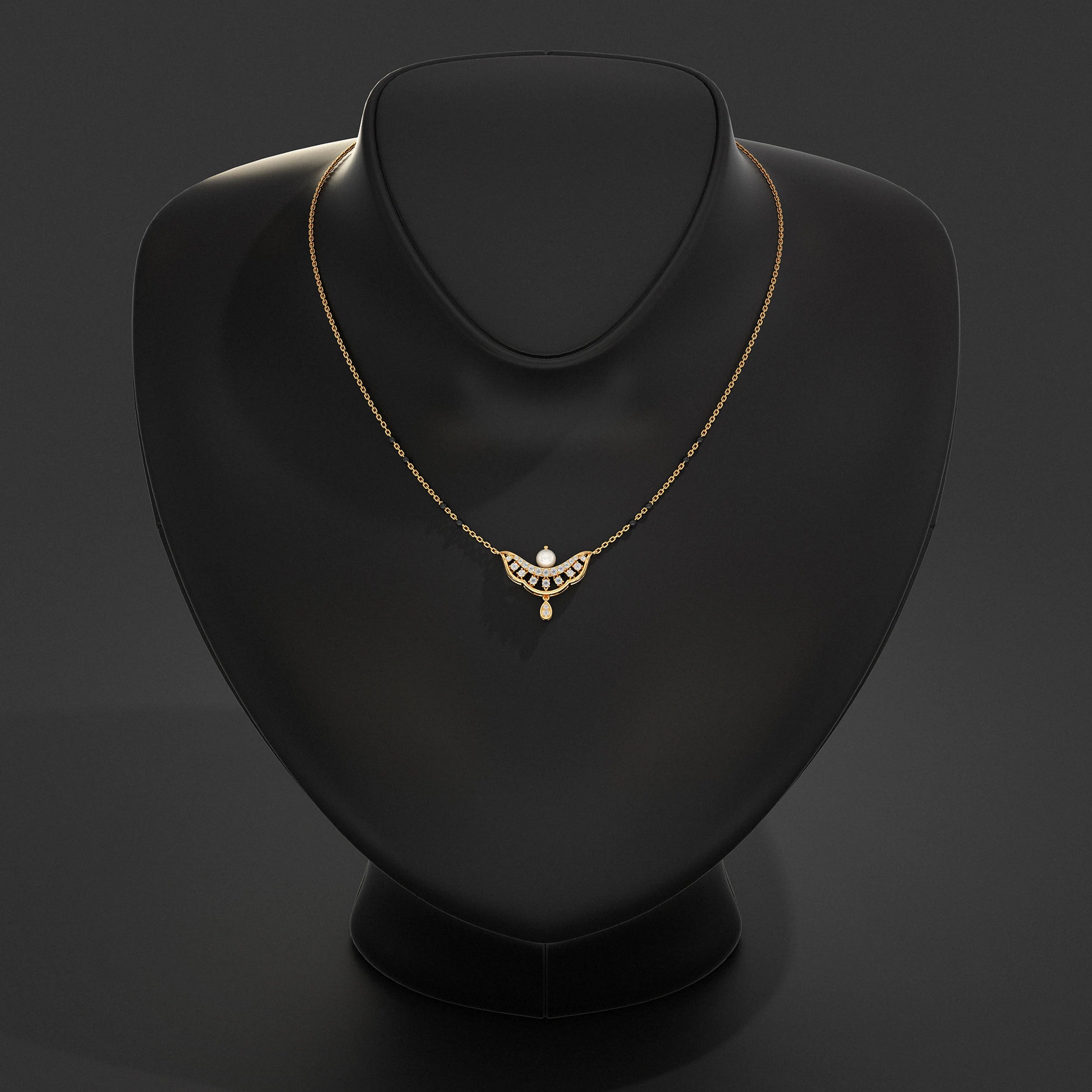 Pearl Gemstone Drop Mangalsutra Mangal Sutra
