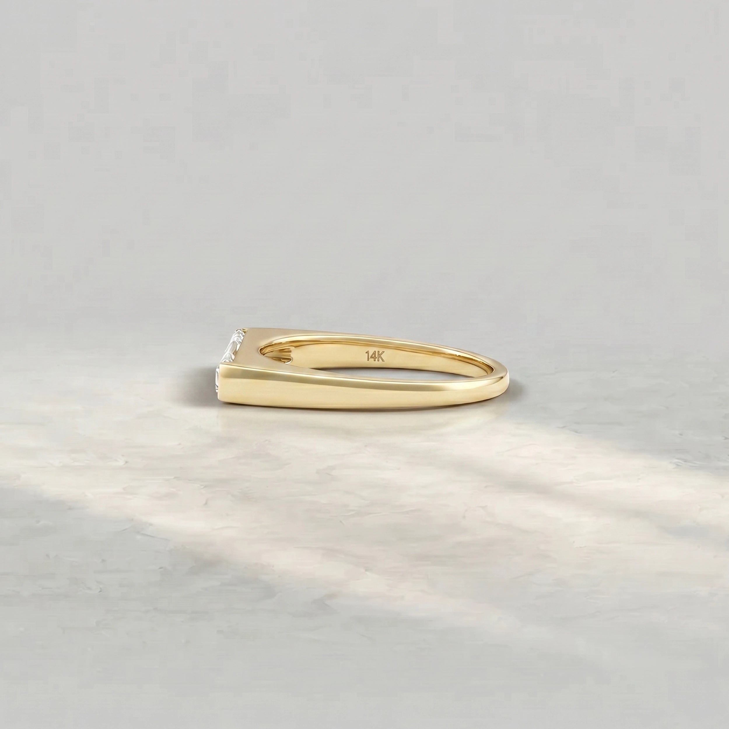 East West Baguette Lab Diamond Solitaire Ring Rings