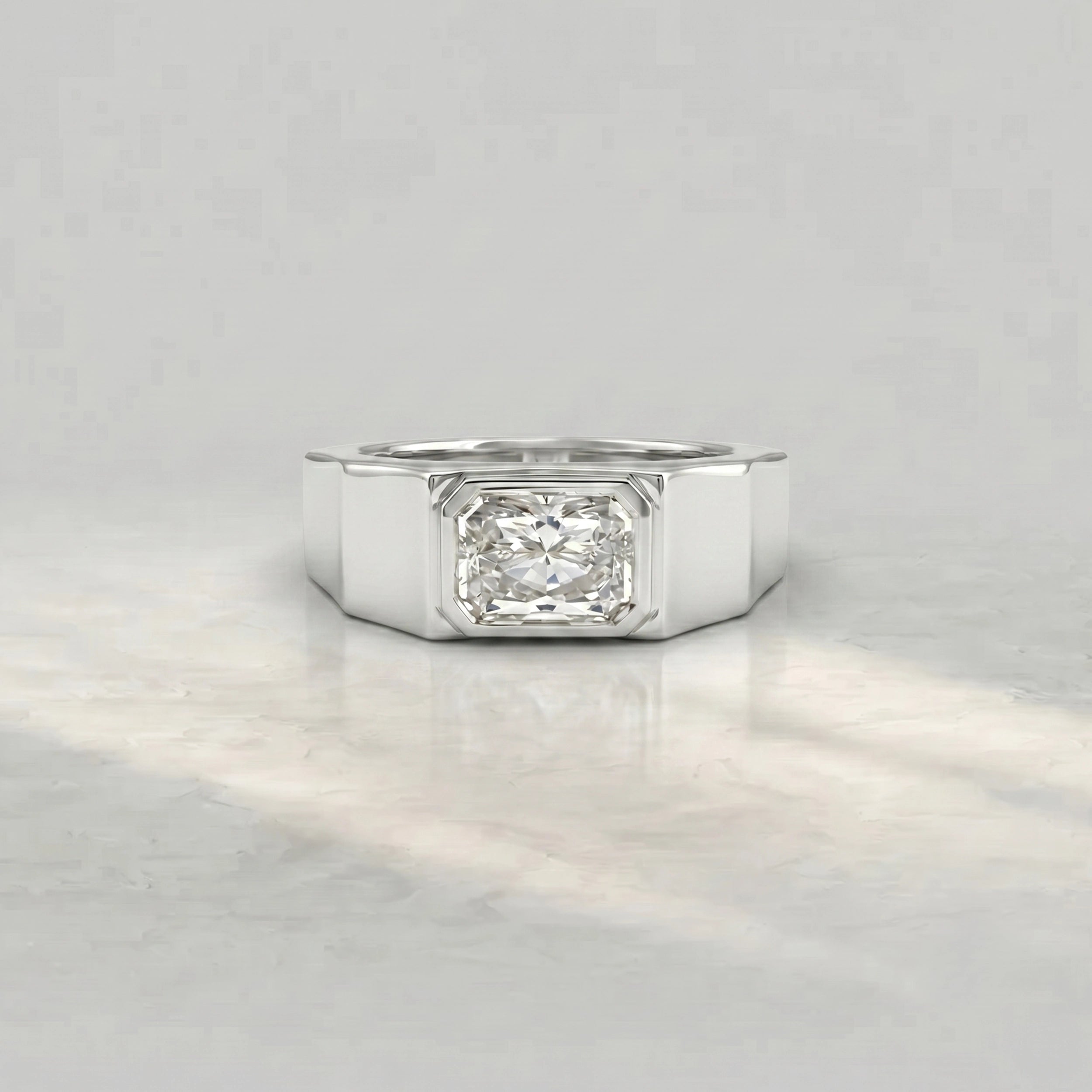 East West Radiant Cut Men's Wedding Band