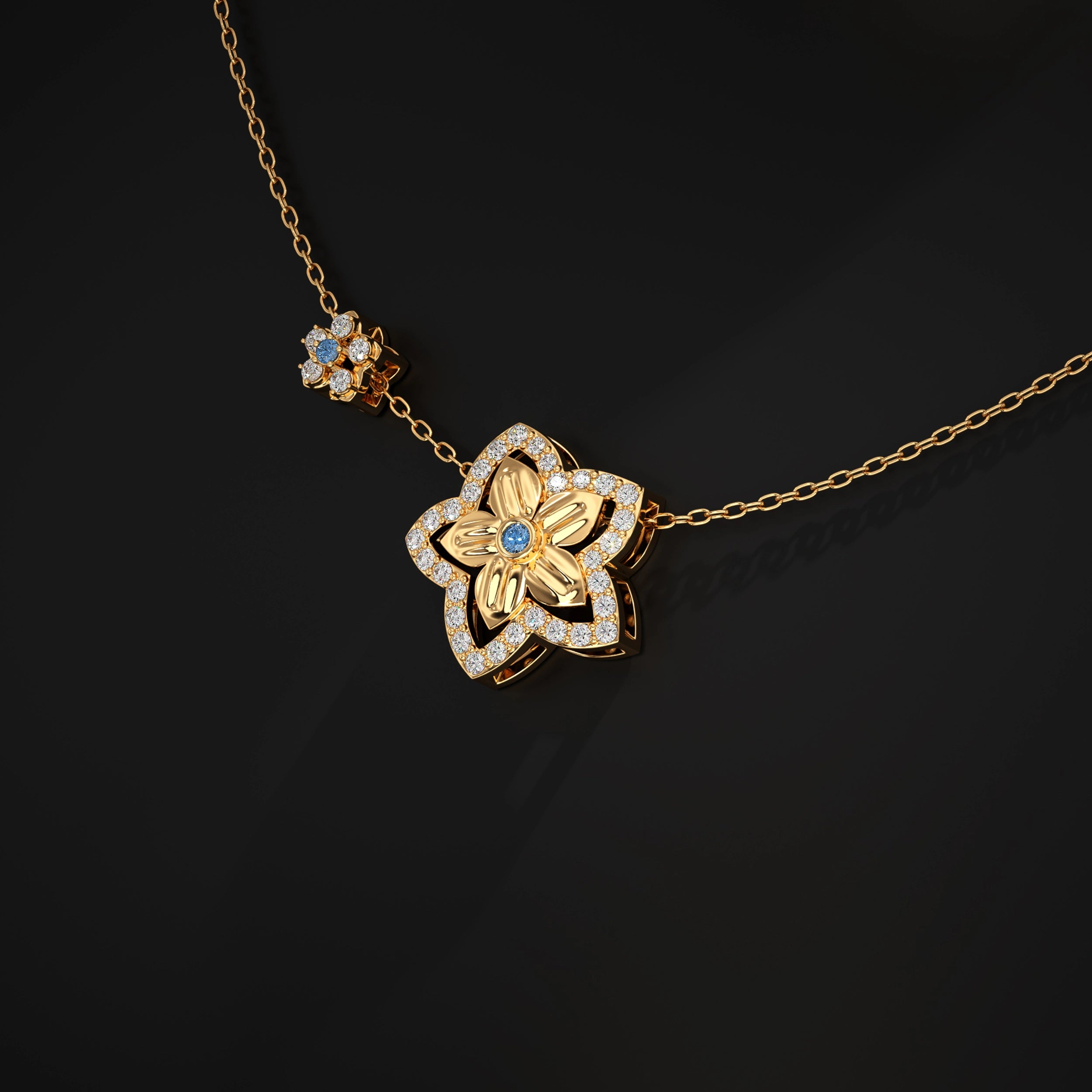 Flower Halo Lab Diamond Pendant