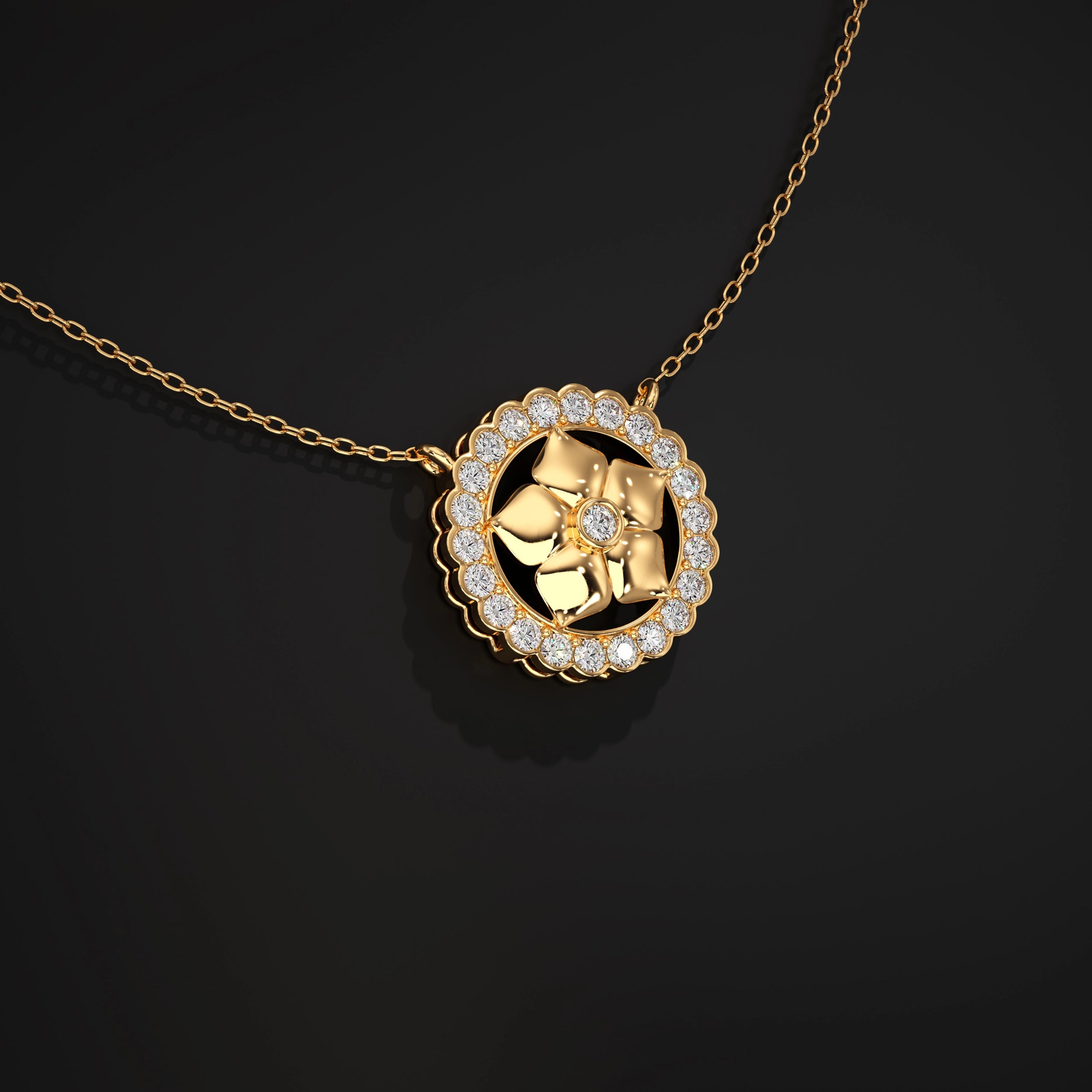 Floral Lab Diamond Pendant