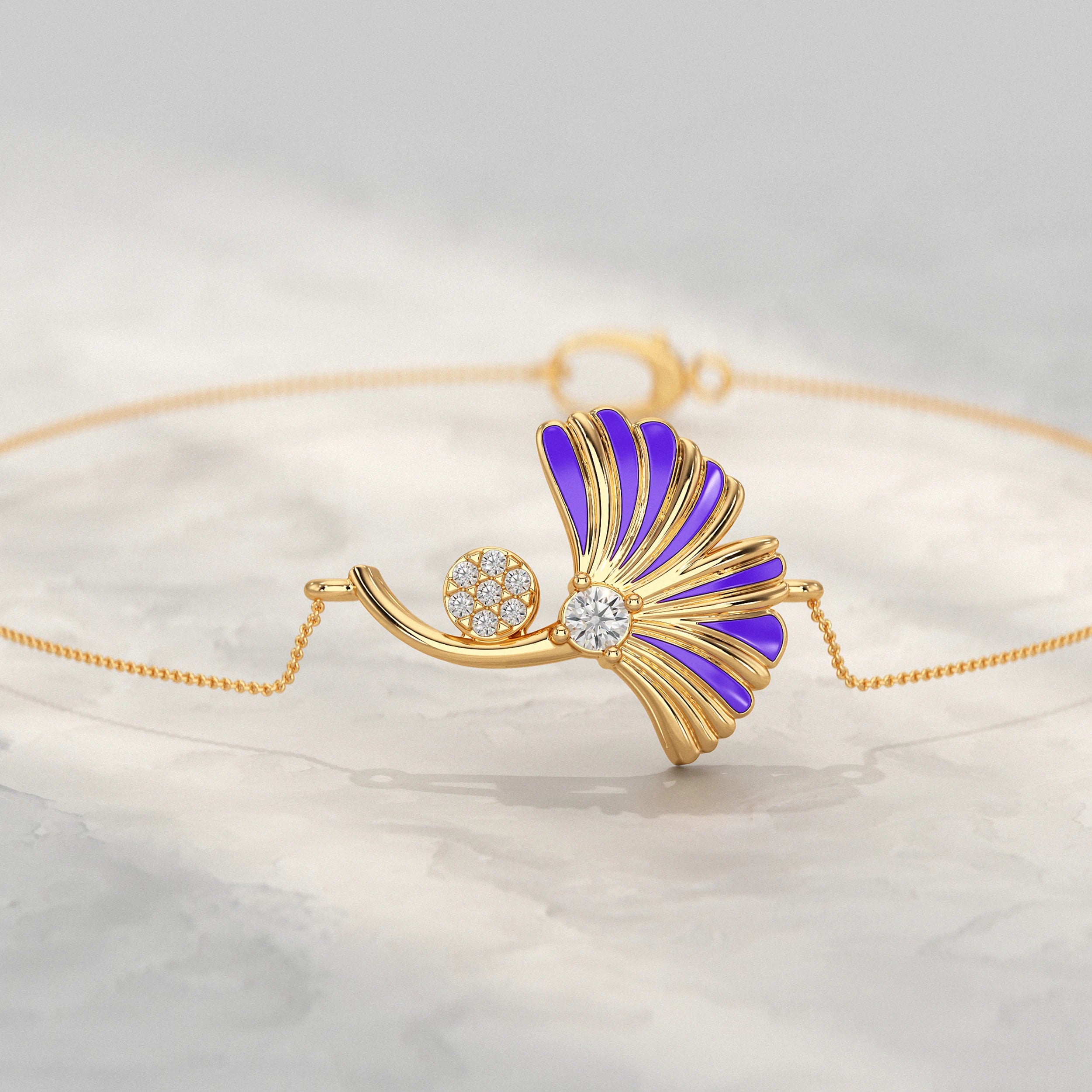 Enamel Flower Lab Diamond Bracelet