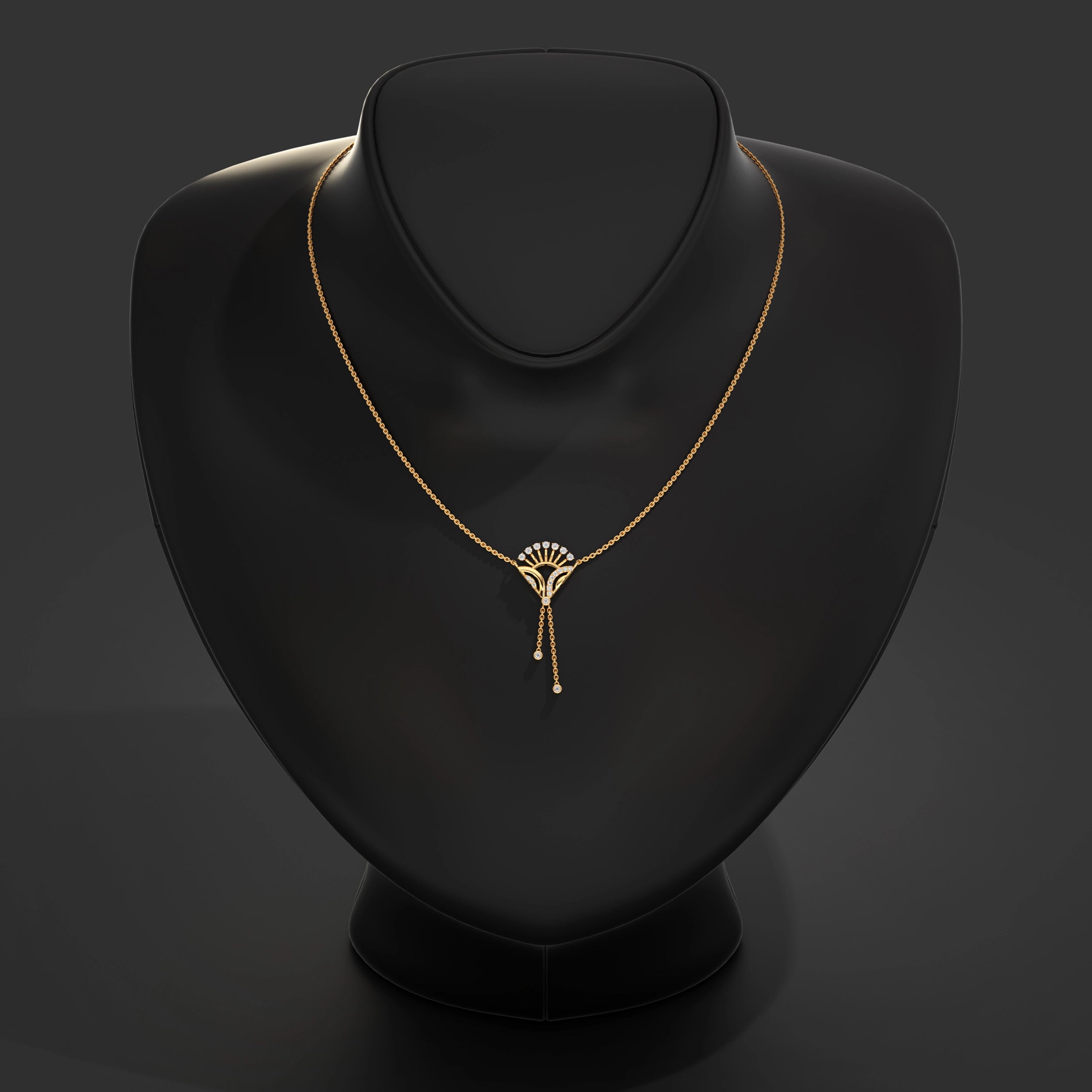 Diamond Pendant with Drop Chains