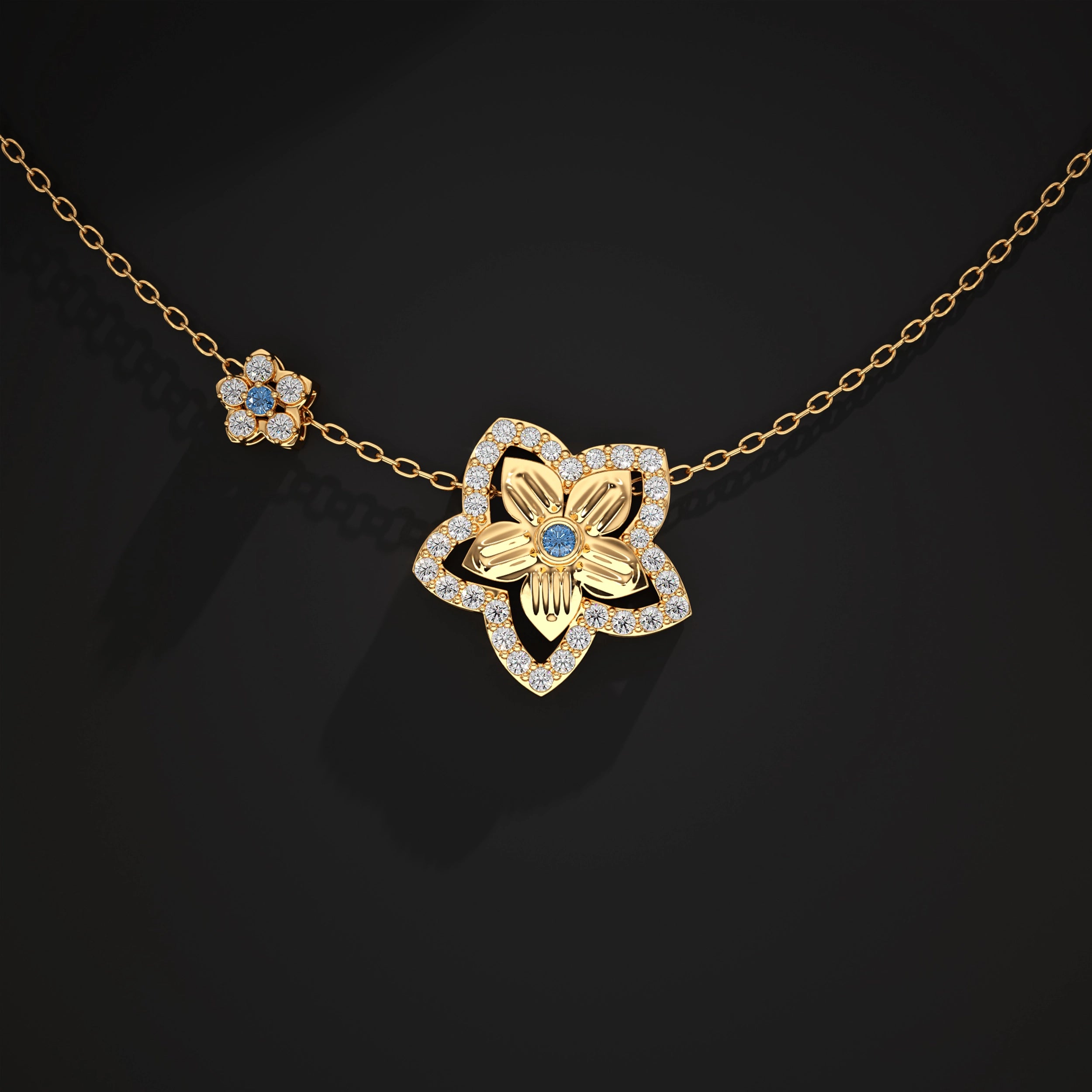 Flower Halo Lab Diamond Pendant