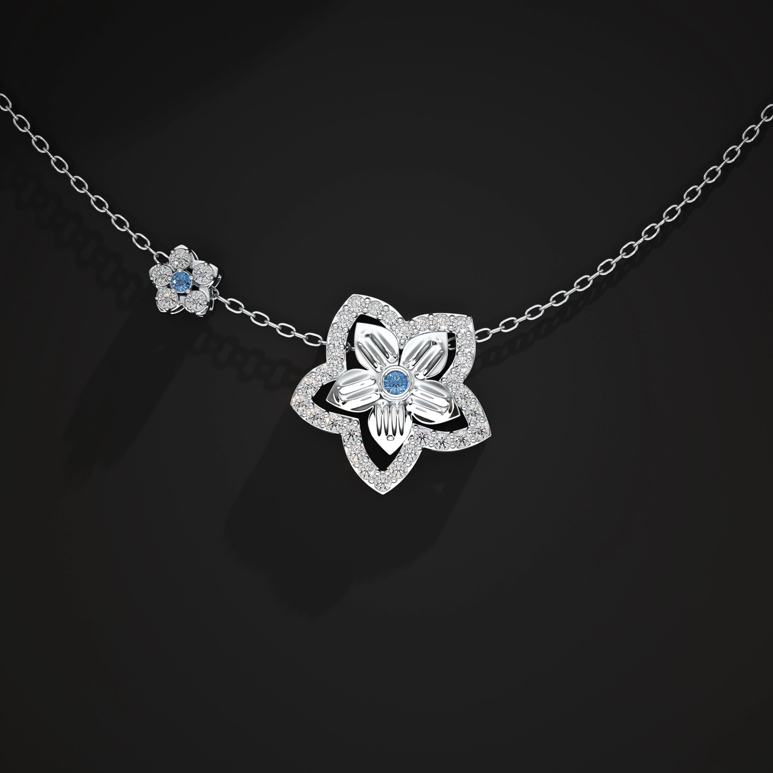 Flower Halo Lab Diamond Pendant